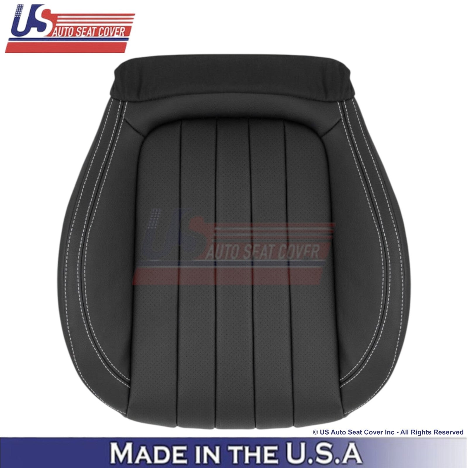 2017-2023 For Mercedes Benz E-Class Genuine Leather Covers Black / White Stitch