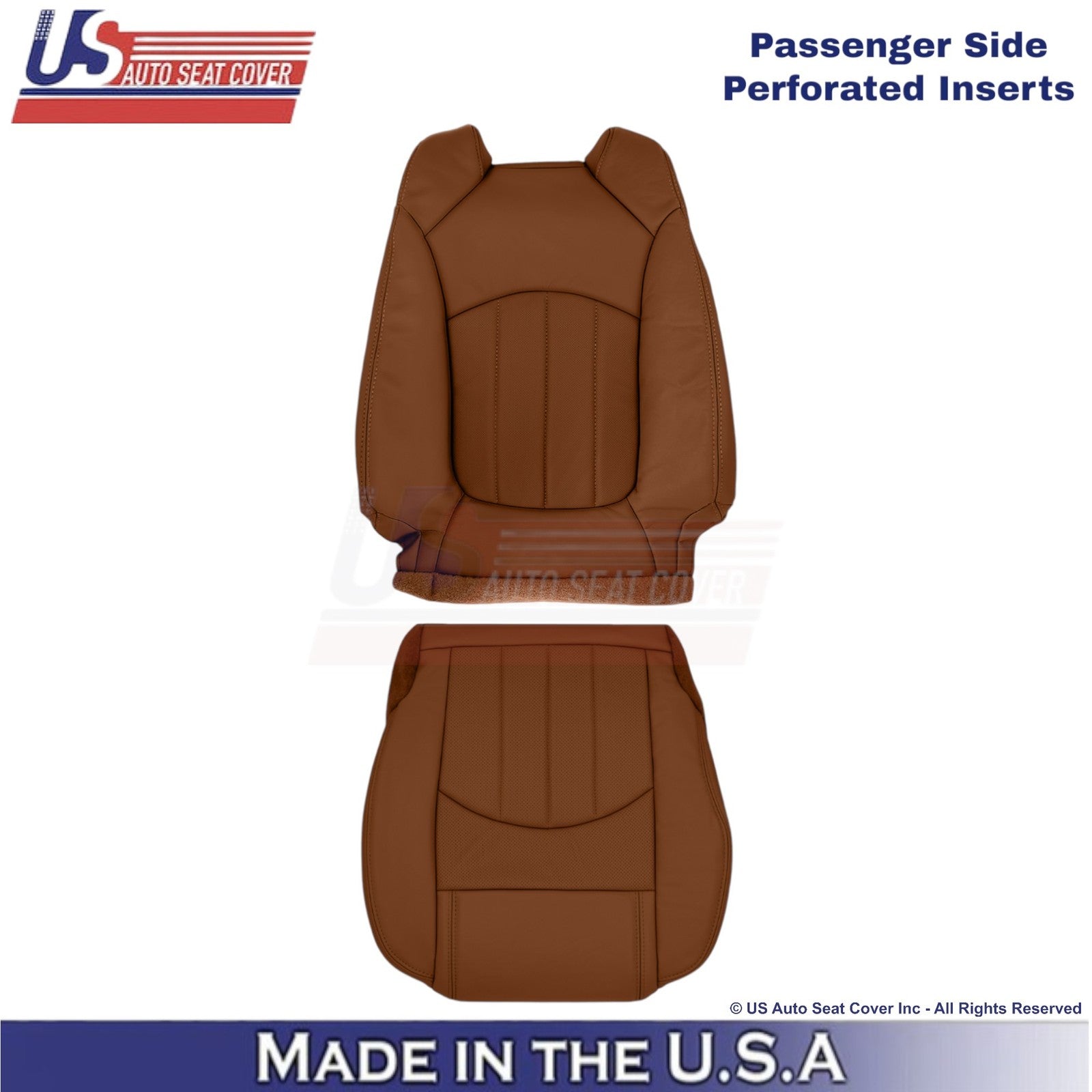 2015-2017 Fits Chevy Traverse Leatherette Perforated Front Seat Covers Saddle Up