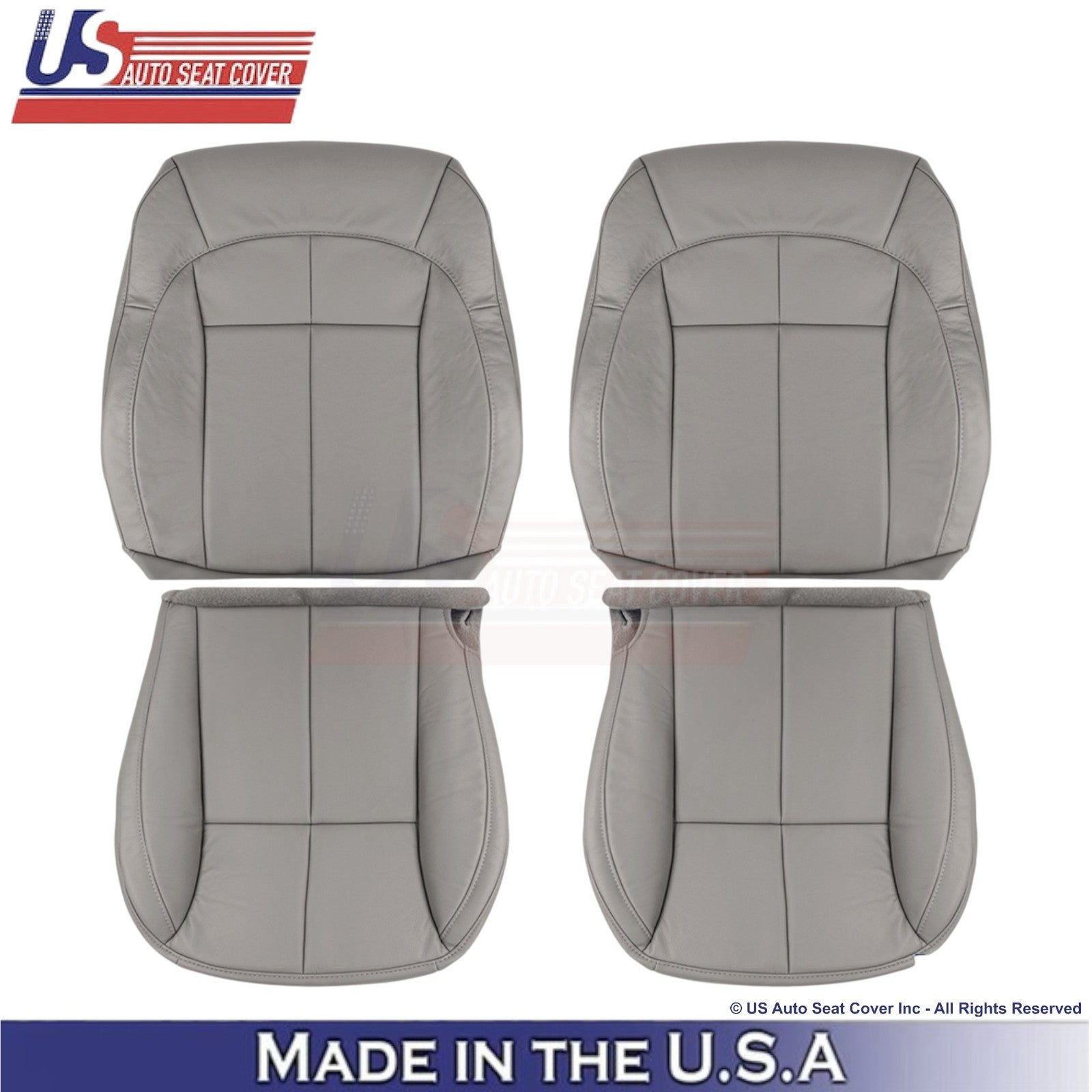 2001-2004 For Jeep Grand Cherokee Leatherette Front Seat Covers Taupe Gray