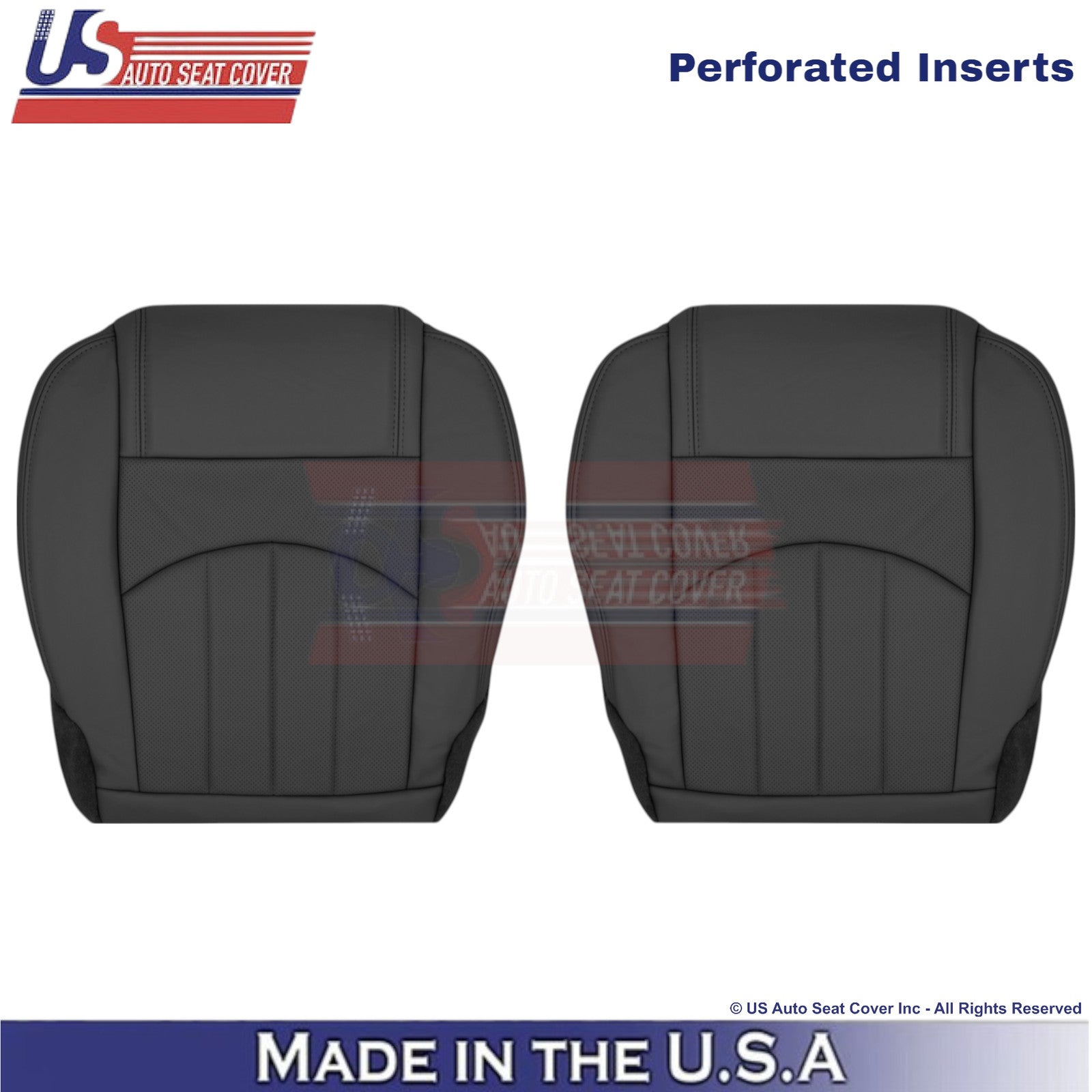 2013-2017 For Buick Enclave Leatherette Front Bottom Replacement Covers Ebony