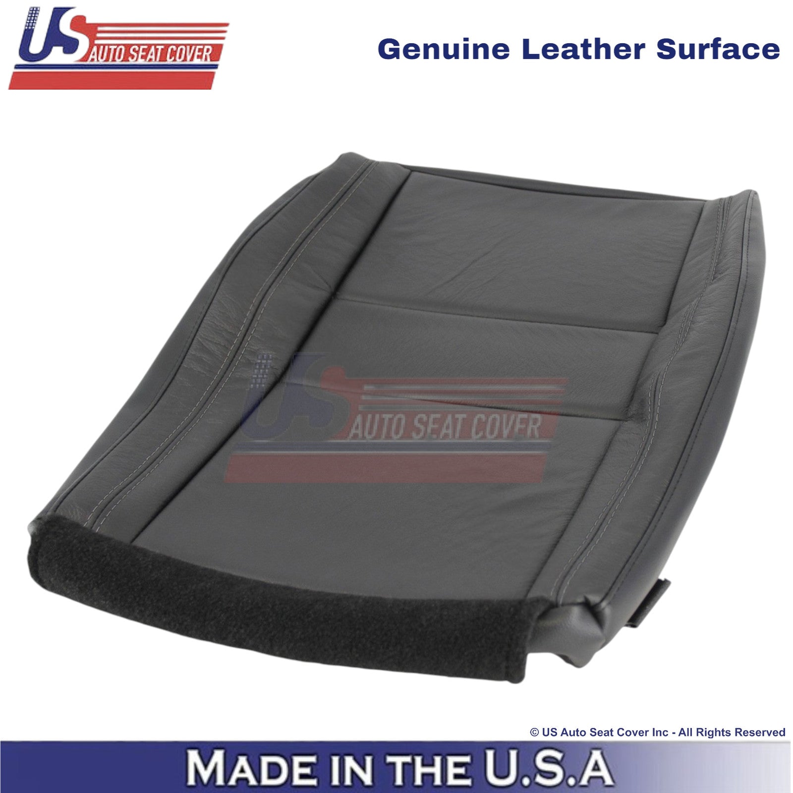 2011-2025 For Dodge Durango Genuine Leather Front Driver Bottom Seat Cover Black