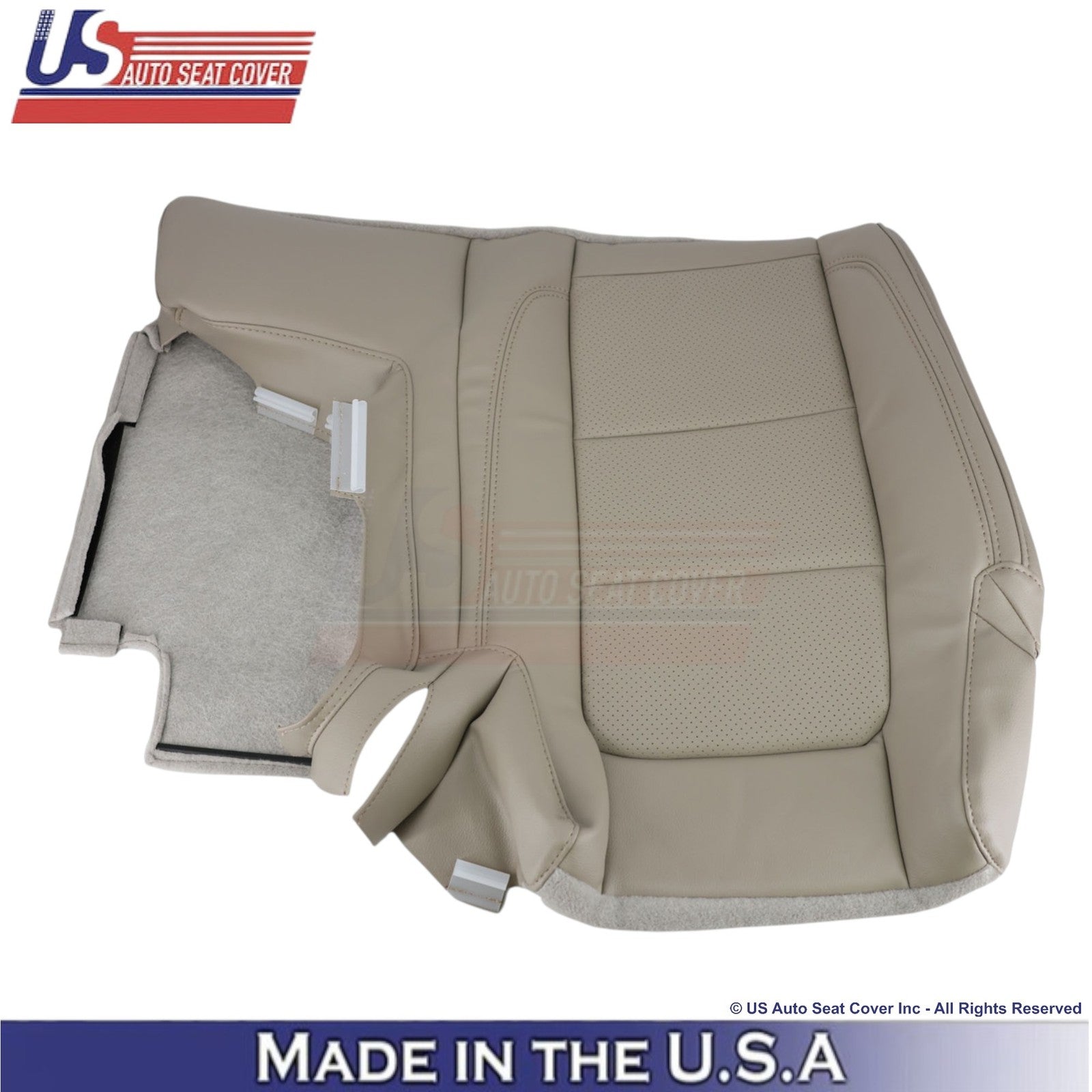 2011-2015 For Ford Explorer 2nd Row Left Top Leather Seat Cover Med. Light Stone