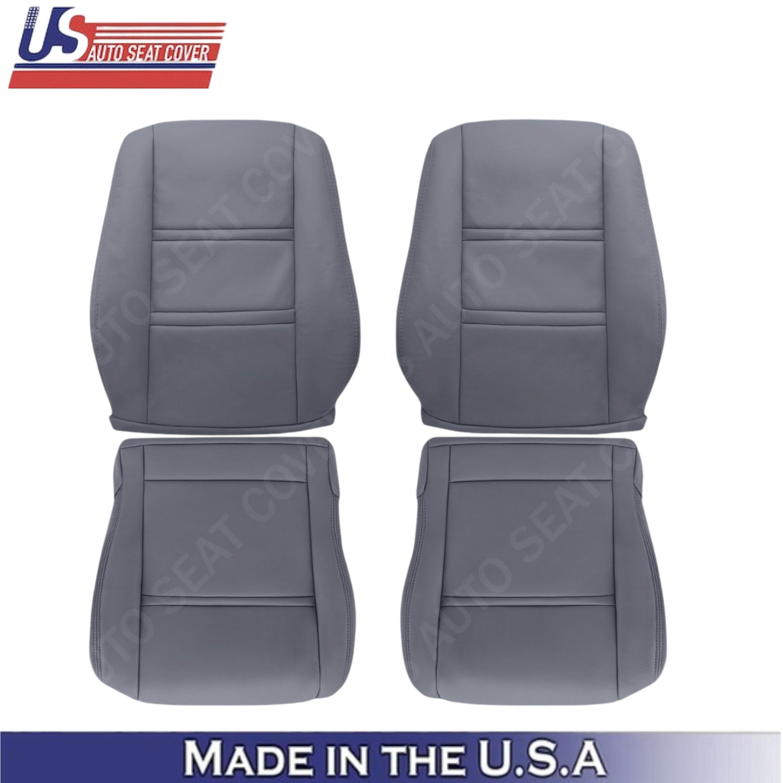 1990-1997 For Toyota Land Cruiser Leather Front Replacement Covers Bluish Gray