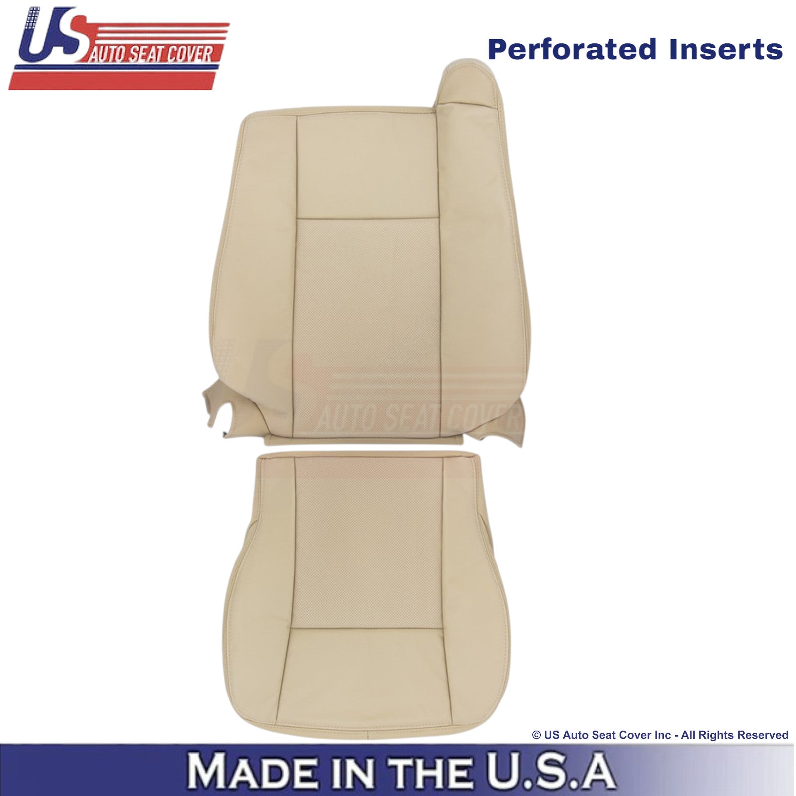 2003-2007 Fits Cadillac CTS Driver Top & Bottom OEM Replacement Seat Covers Tan