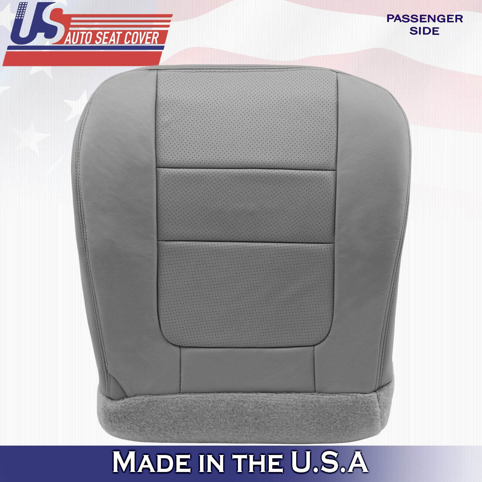 2001 For Ford F250 F350 Lariat Passenger Bottom Perforated Leather Cover Gray