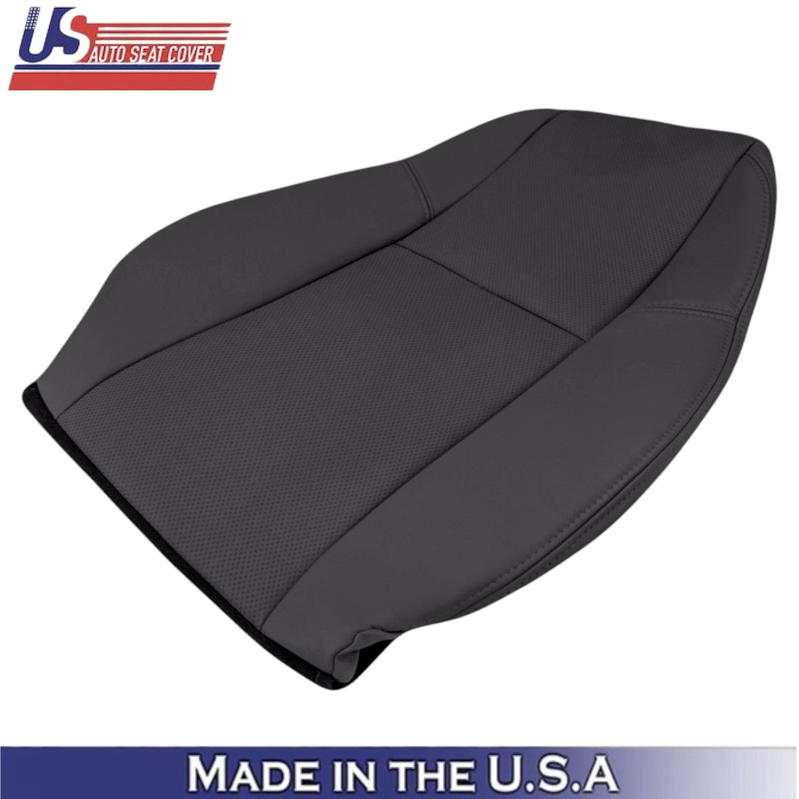 2009-2014 For GMC Sierra Denali Genuine Leather Driver Top Seat Cover Ebony