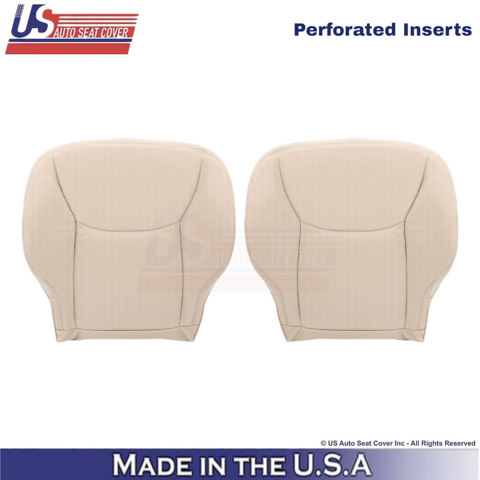 2003-2006 Fits Mercedes-Benz S-Class Leatherette Perf. Bottom Seat Covers Pebble