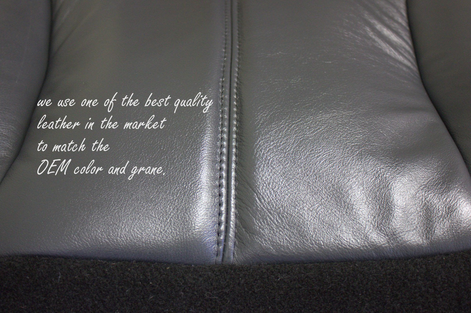 1999 -- 2002 Chevy Silverado Driver Bottom Leather Seat Cover graphite dark Gray