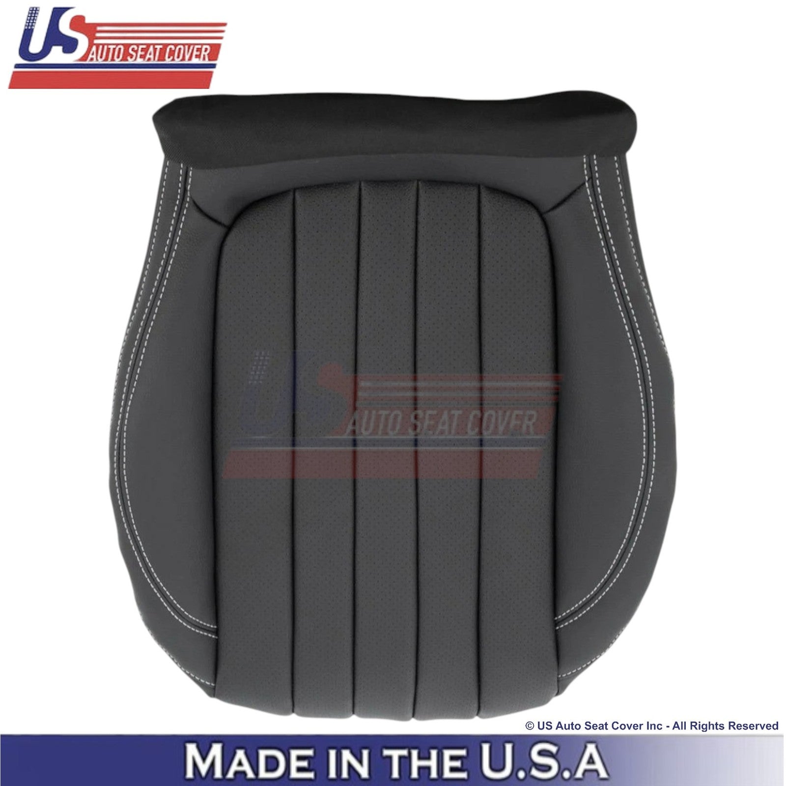 2017-2023 For Mercedes Benz E-Class Leatherette Front Covers Black-White Stitch