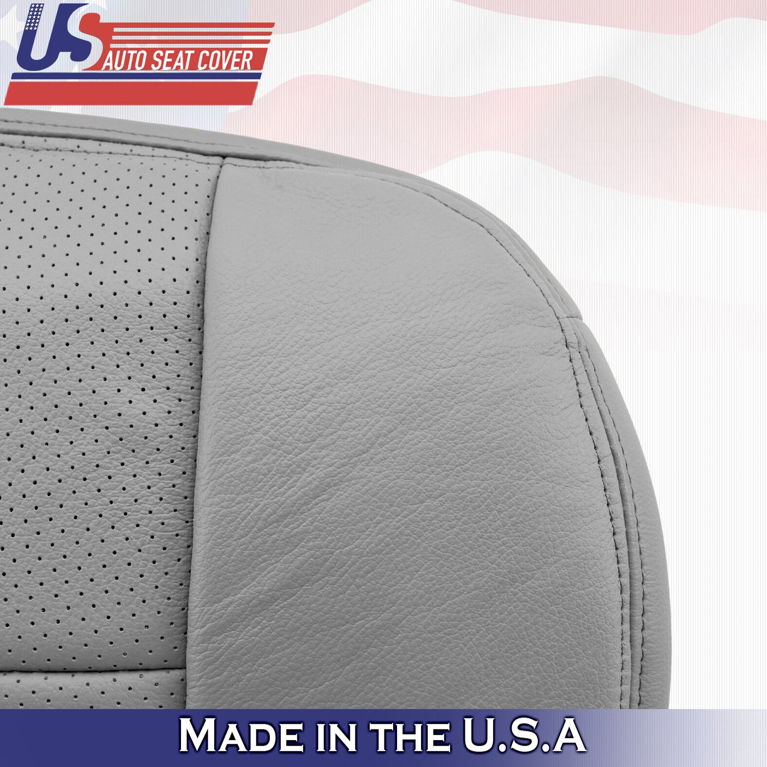 2001 For Ford F250 F350 Lariat Driver Bottom Perforated Leather Seat Cover Gray