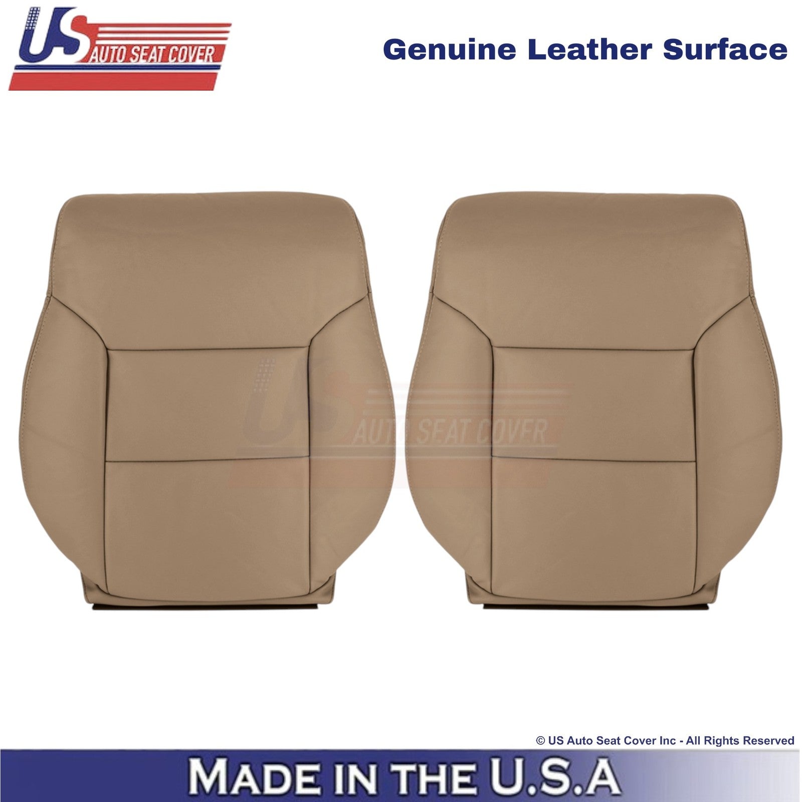 1998-2003 Fits Toyota Sienna Genuine Leather Front Top Replacement Covers Dk Oak