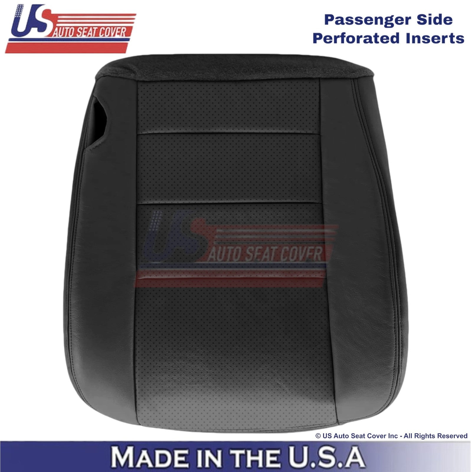 2004-2007 For Ford F250 F350 Lariat Leather Perf Passenger Bottom Cover Black