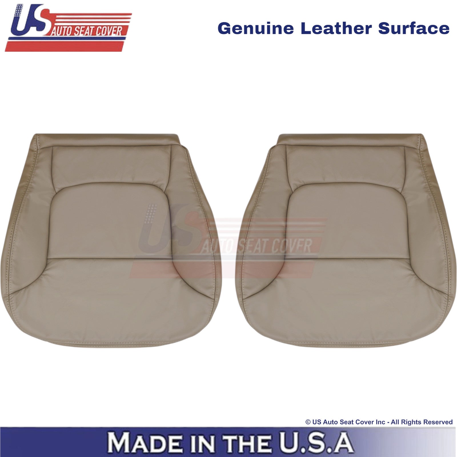 2001-2004 Fits Toyota Tundra Front Bottom Genuine Leather Replacement Covers Oak