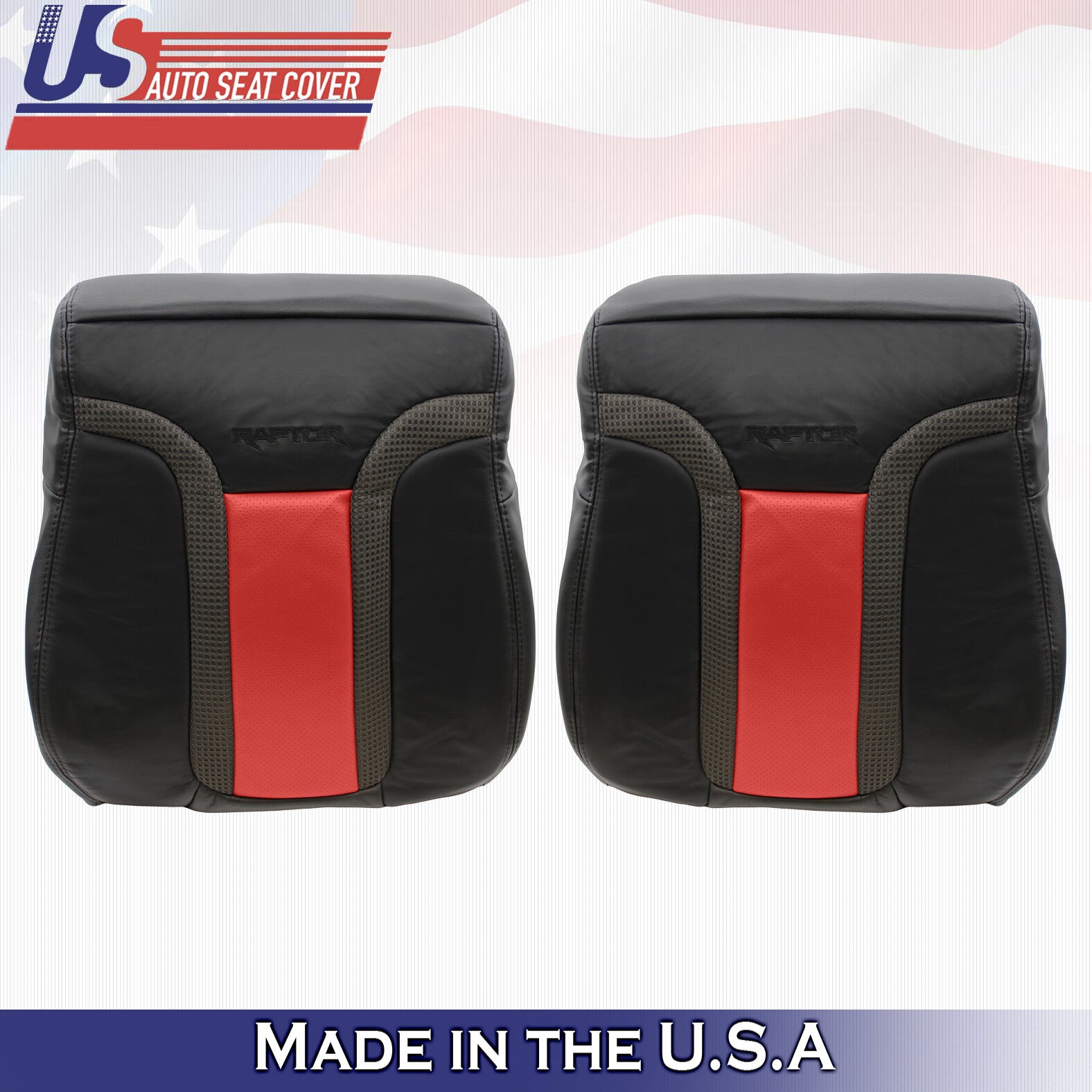 Driver & Passenger Leather Seat Covers 2010 2011 2012 2013 2014 Ford F150 Raptor