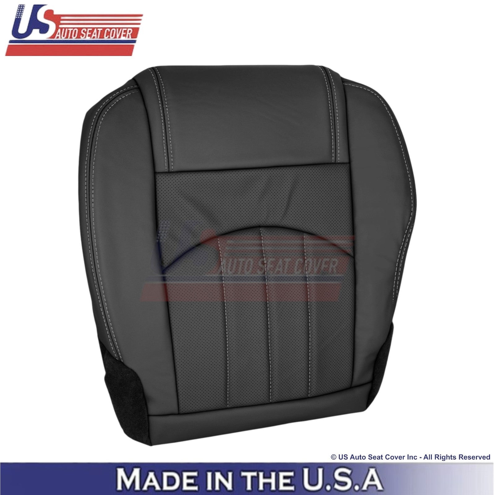 2013-2017 Fits Chevy Traverse Genuine Leather Perforated Front Seat Covers Ebony