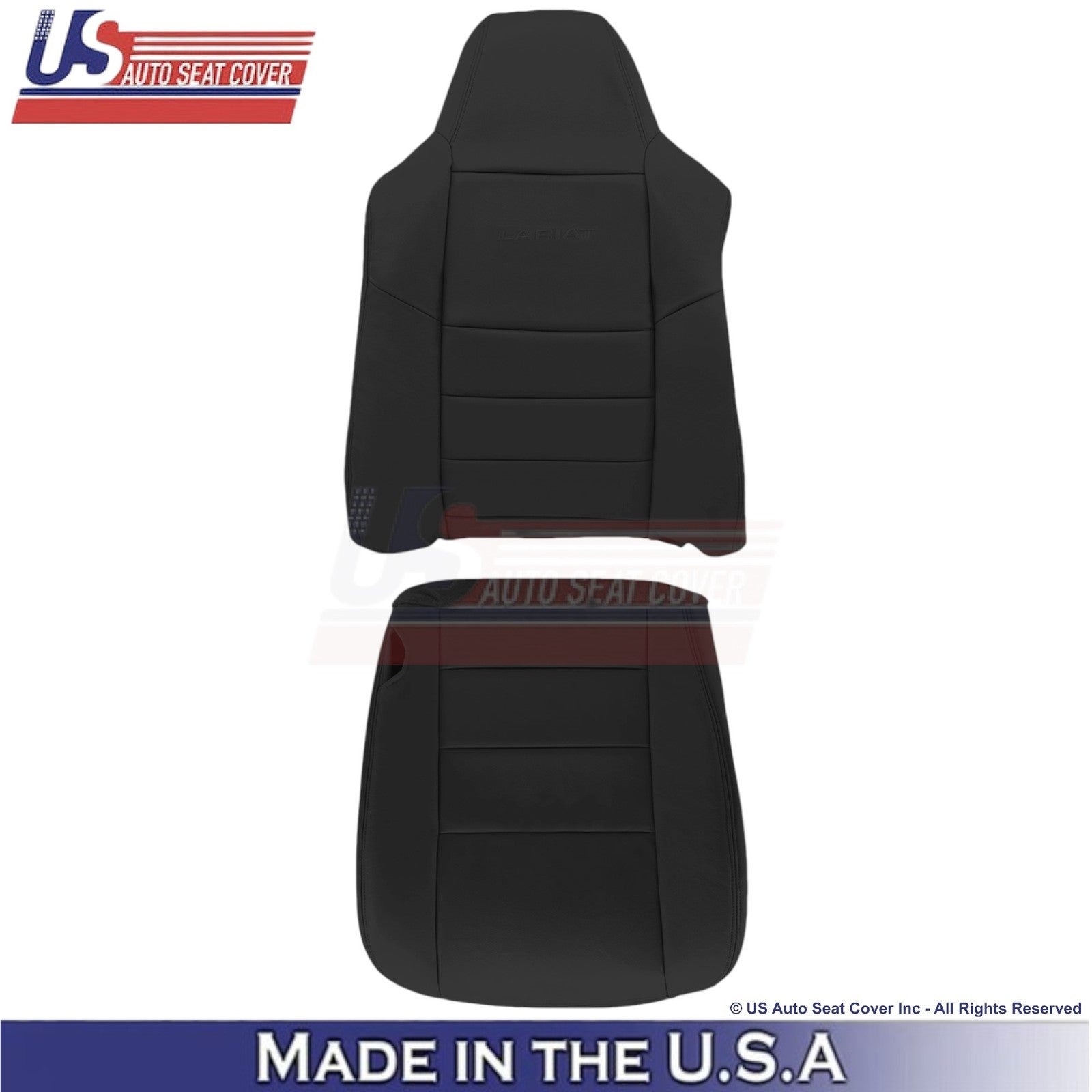 2004-2007 Fits Ford F250 F350 Lariat Leatherette Front OEM Seat Covers Black