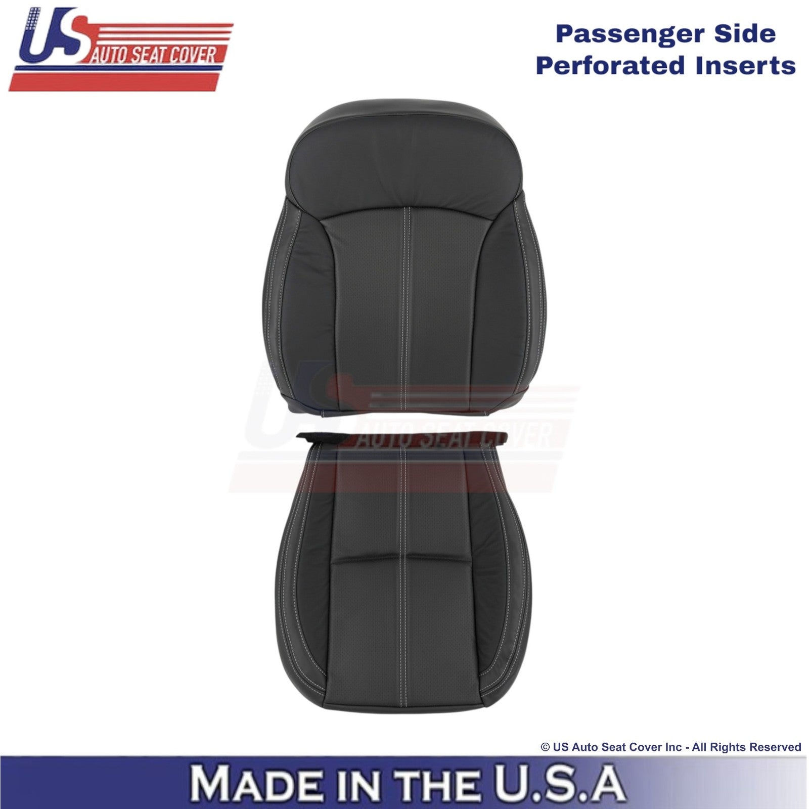 2017-2018 Fits Subaru Forester Touring Leather Front Passenger Seat Covers Black