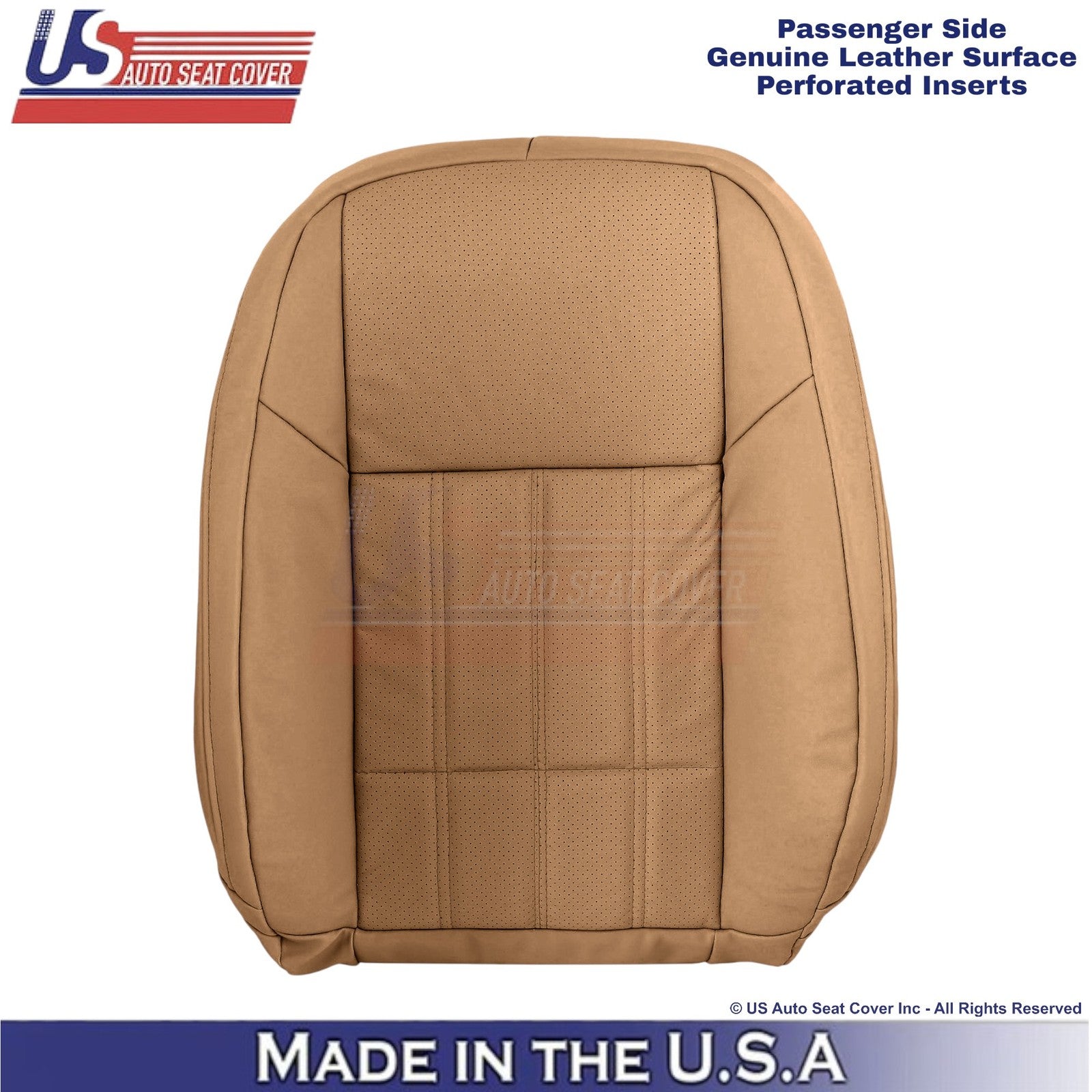 2016-2018 Fits Lexus ES 350 Genuine Leather Passenger Top Seat Cover Flaxen