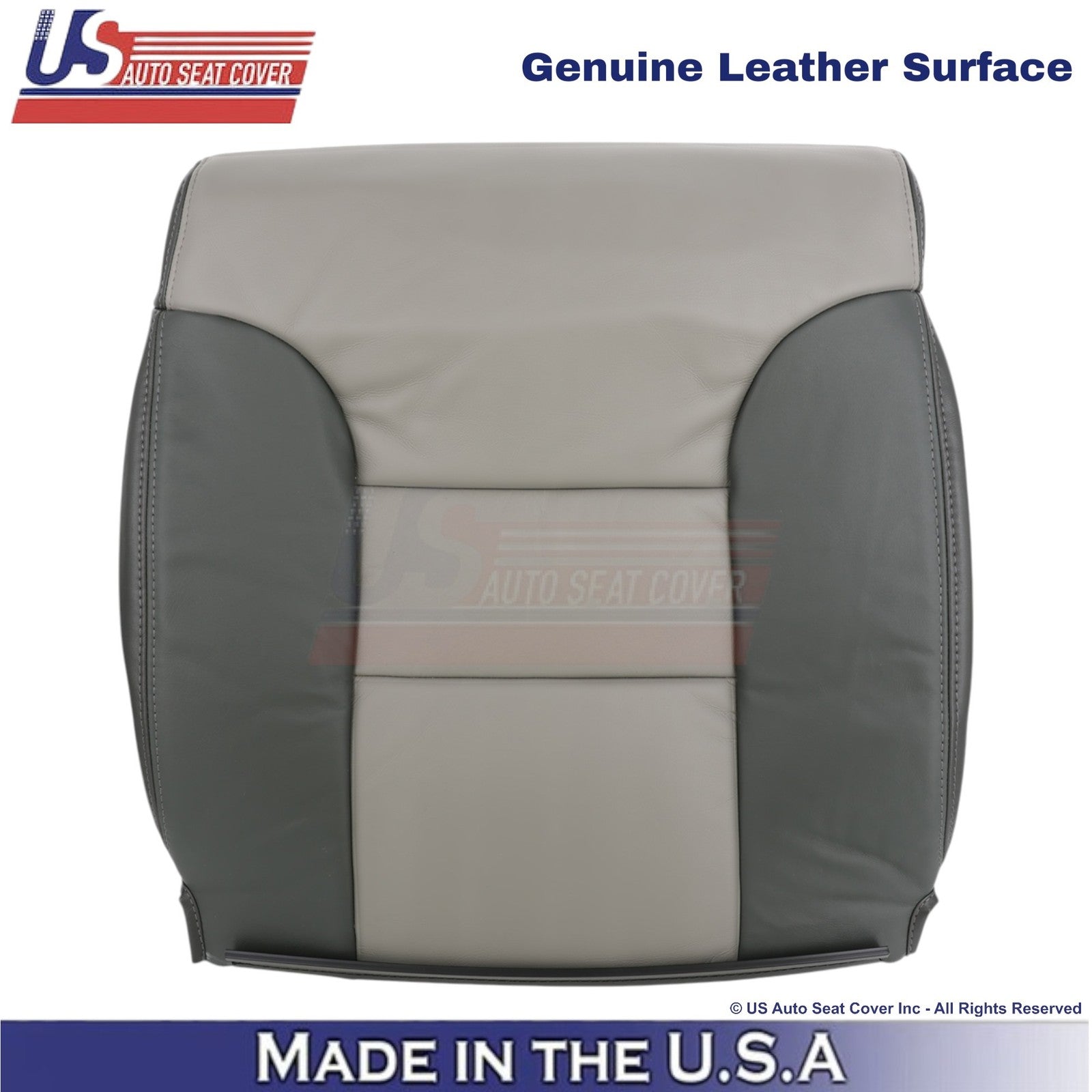 1999-2000 For Chevy Tahoe Genuine Leather Rear Passenger Top Cover 2-Tone Gray