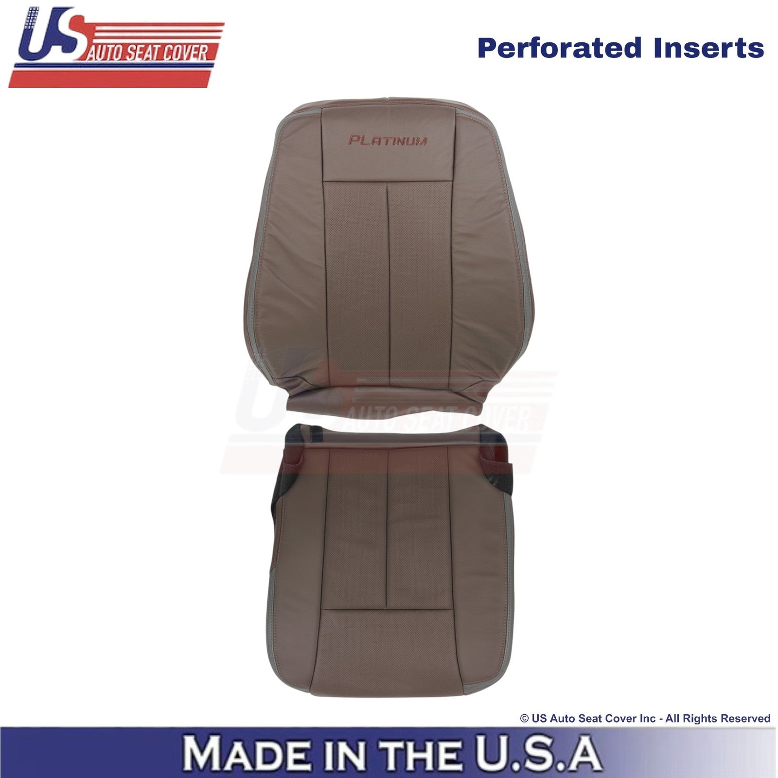 2015-2017 Fits Ford Expedition Platinum Leather Driver Side Seat Covers Brown