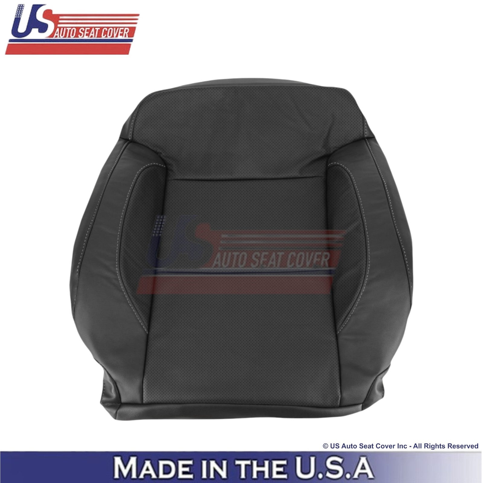 2015-2020 For Chevy Suburban Leatherette Perf Front Driver Side Covers Jet Black
