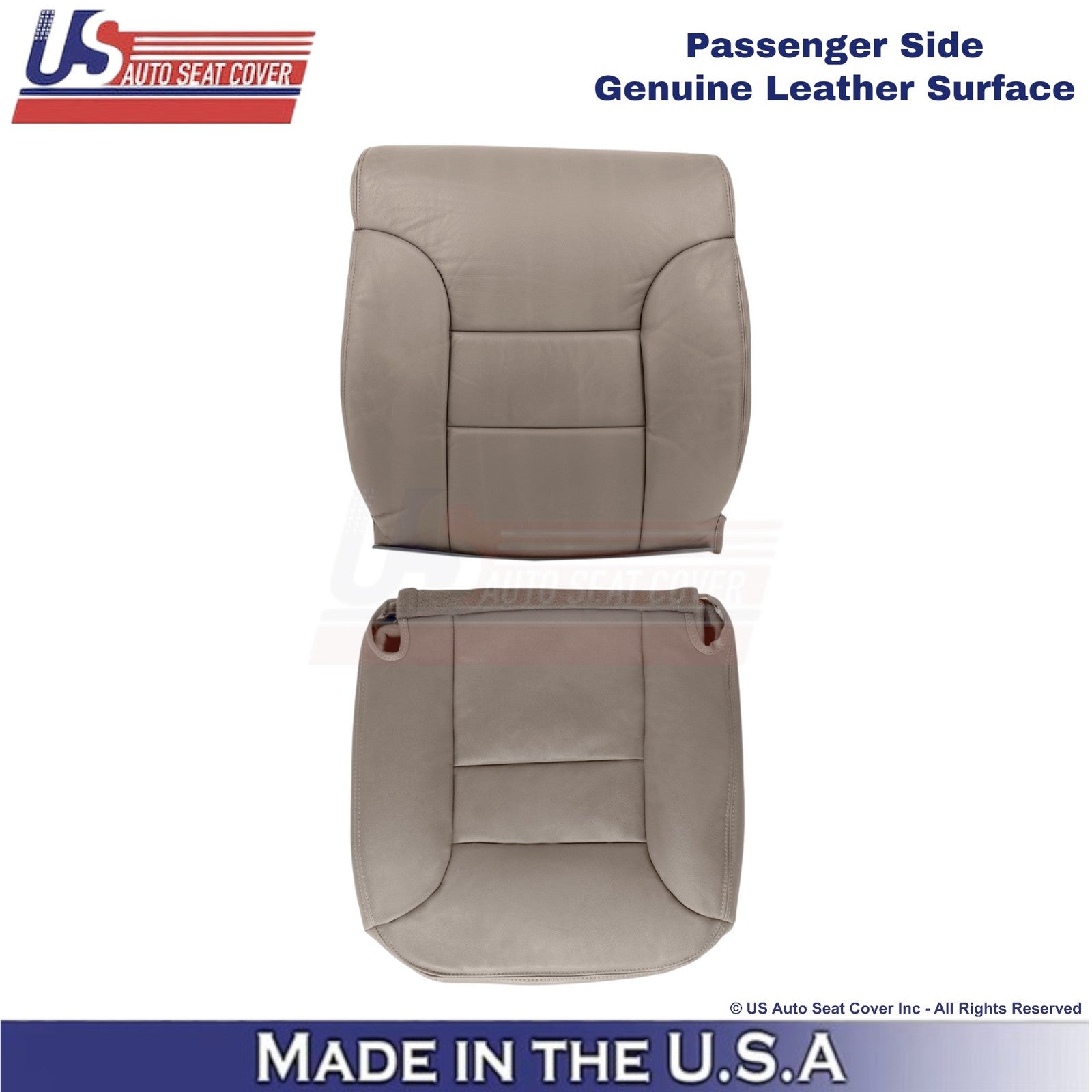 1995-1999 For Chevy Suburban Genuine Leather Passenger Side Covers Med Neutral