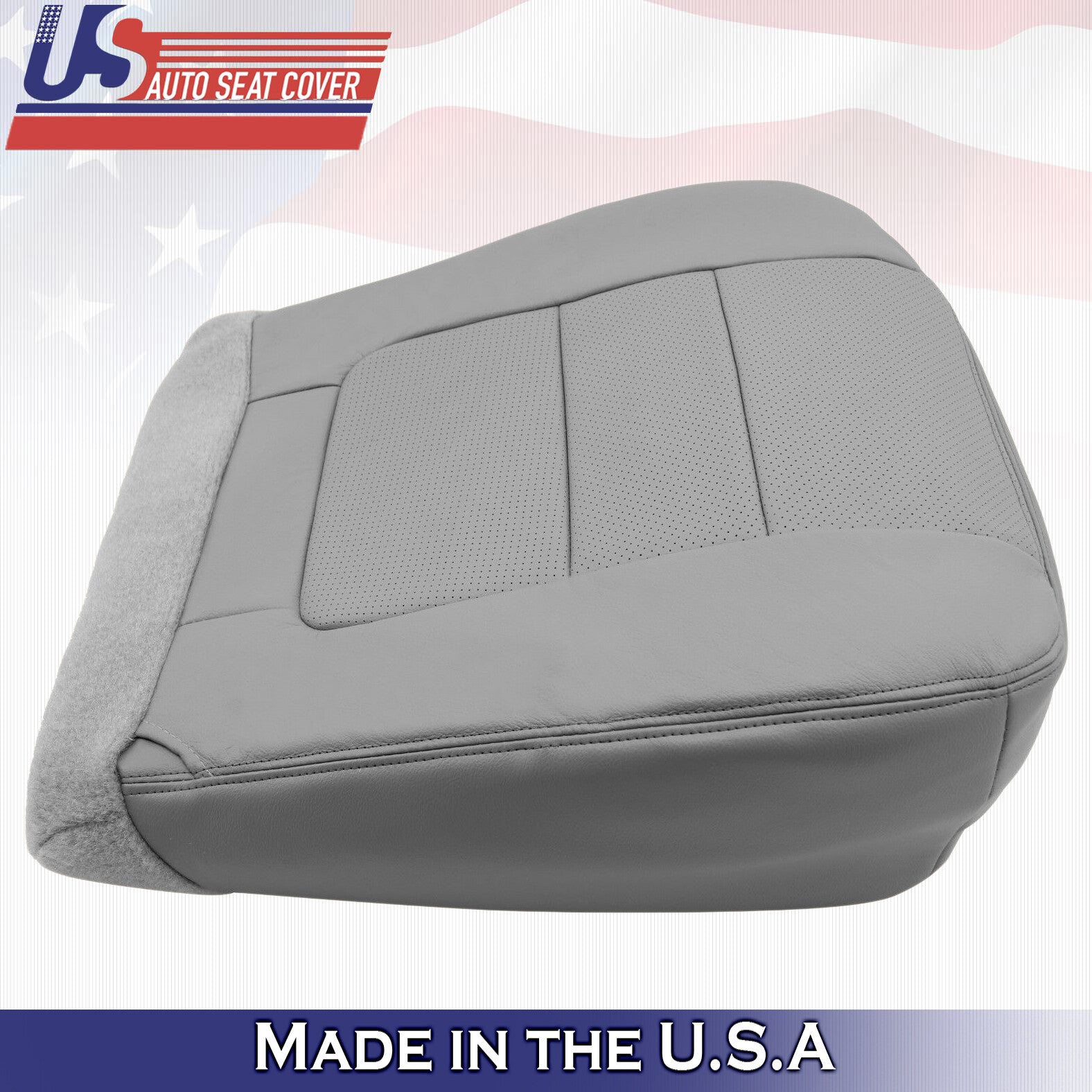 2001 For Ford F450 Lariat Driver Passenger Bottom Perforated Leather Cover Gray