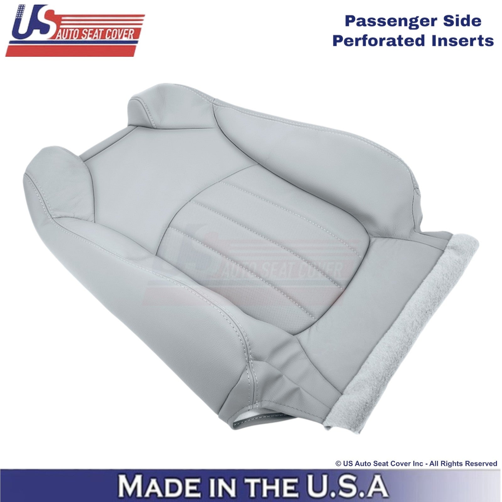 2013-2017 Fits Chevy Traverse Leather Perf. Front Seat Covers Light Titanium
