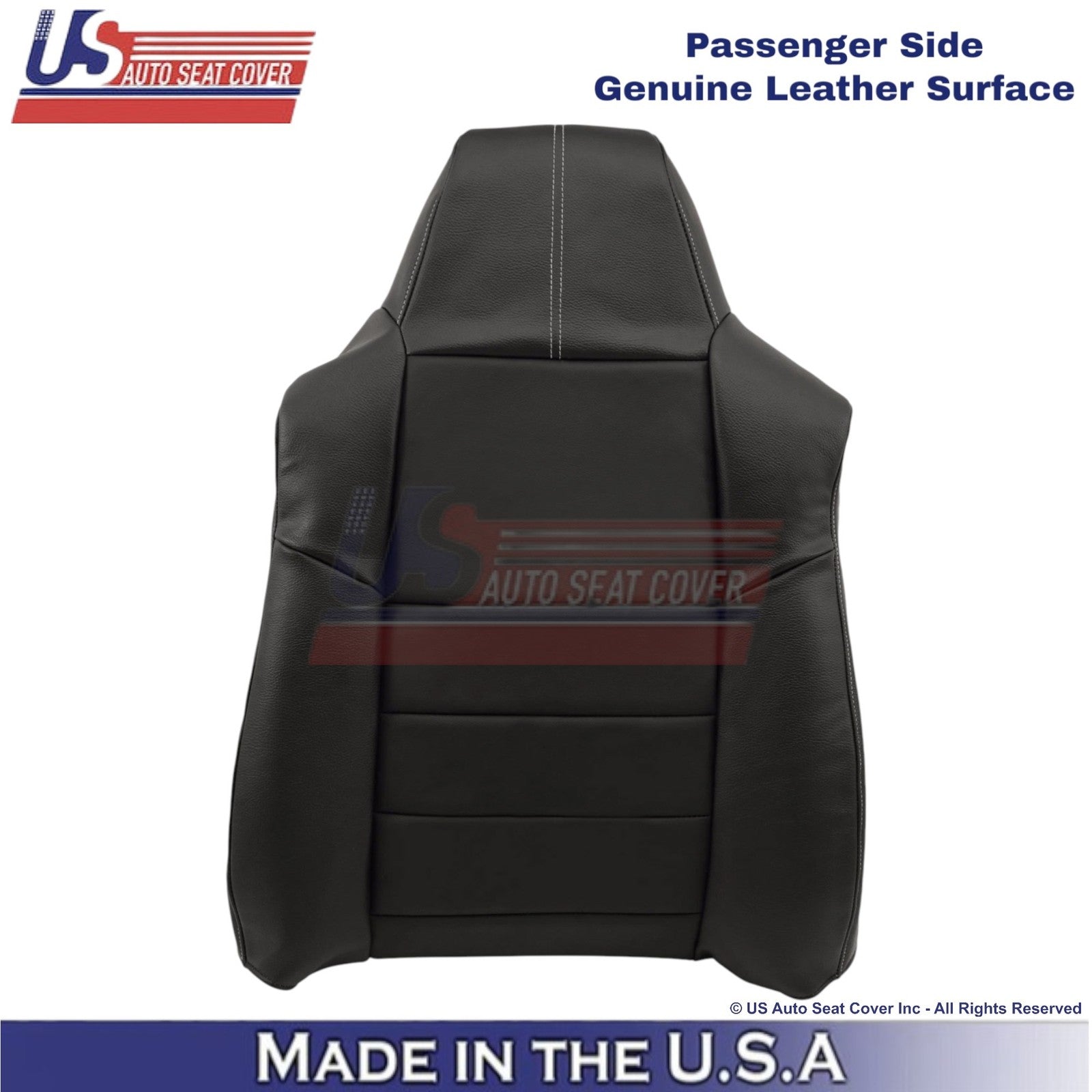 2008-2010 For Ford F250-550 FX4 Leather Passenger Top Cover Black/White stitch