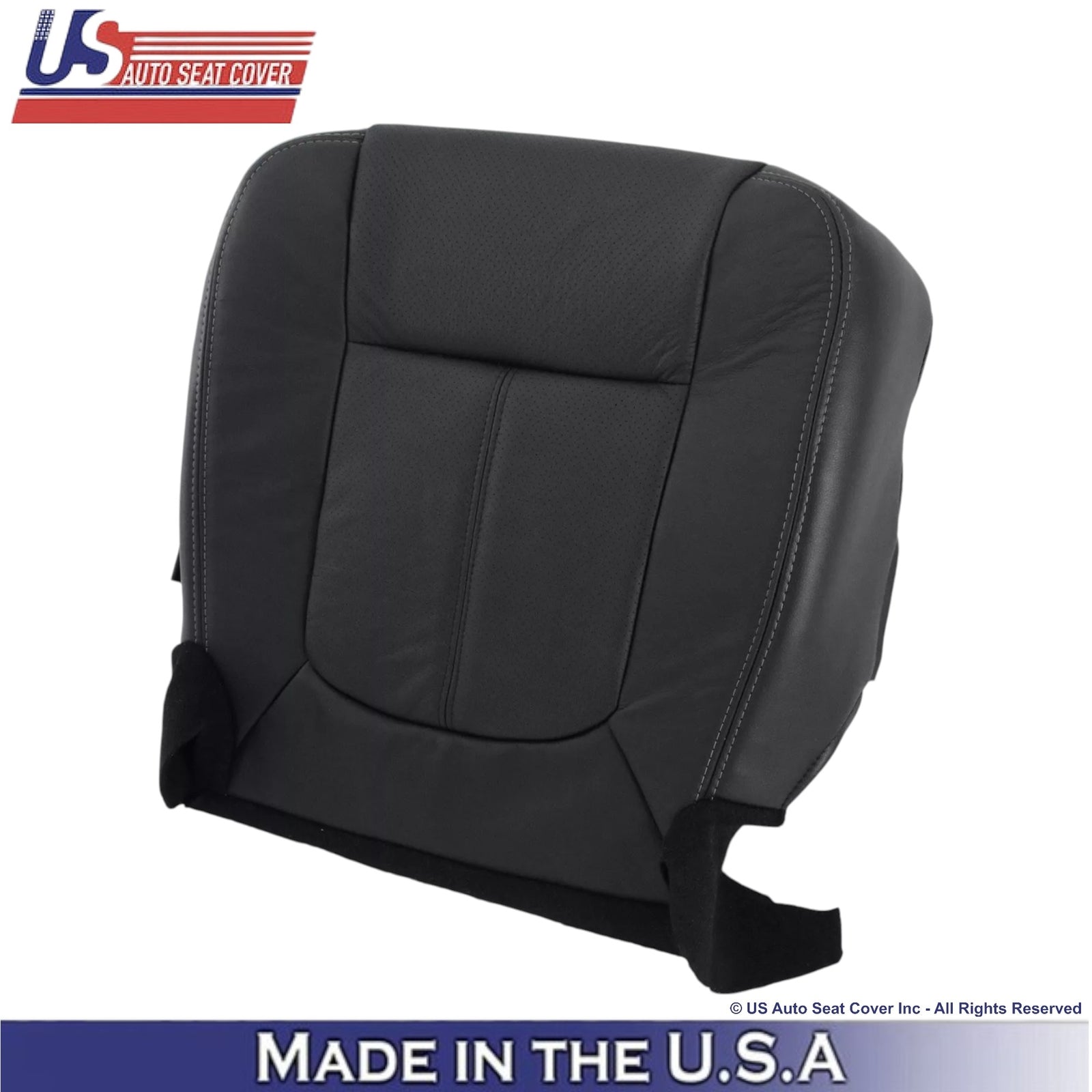 2011-2016 For Ford F-250 Lariat Genuine Leather Driver Bottom Seat Cover Black
