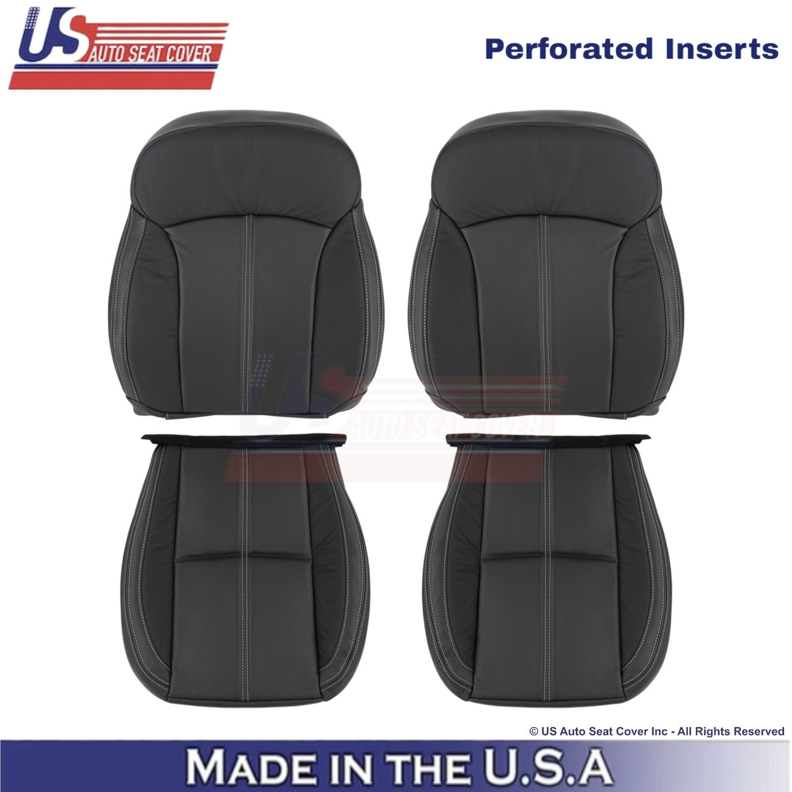 2017-2018 Fits Subaru Forester Touring Leather Front Replacement Covers Black