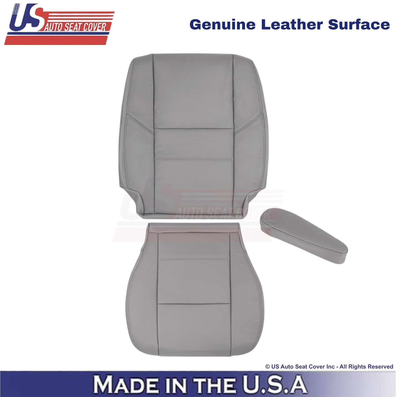 2000-2004 For Toyota Tundra Genuine Leather Front w/Armrest Driver Covers Gray