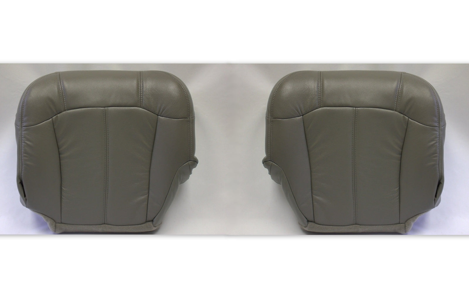 1999 2000 Chevy Silverado Driver and Passenger Bottom Leather Seat Covers Gray