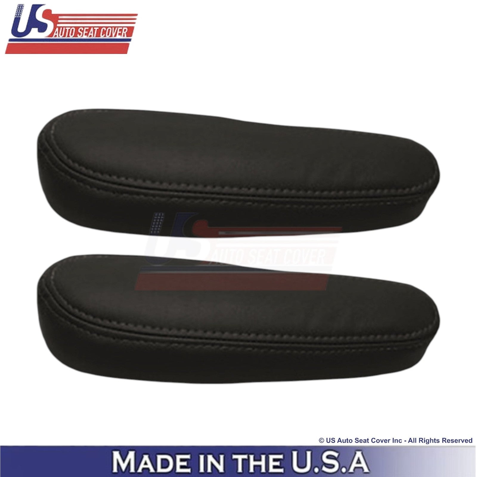 2003-2007 Hummer H2 Leatherette Front Armrest Replacement Covers Ebony Black