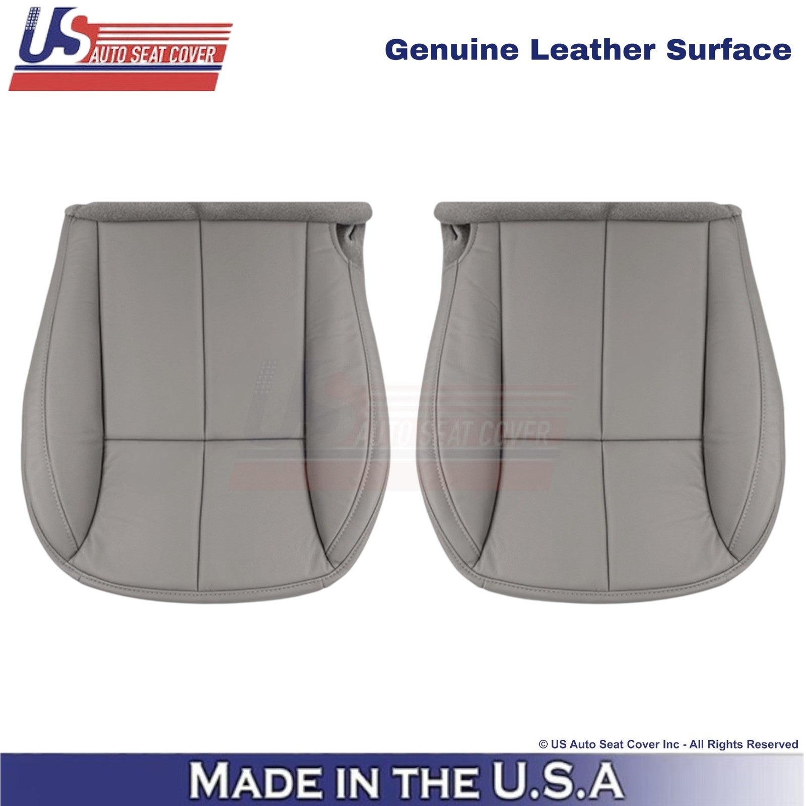 2001-2004 For Jeep Grand Cherokee Genuine Leather Front Seat Covers Taupe Gray