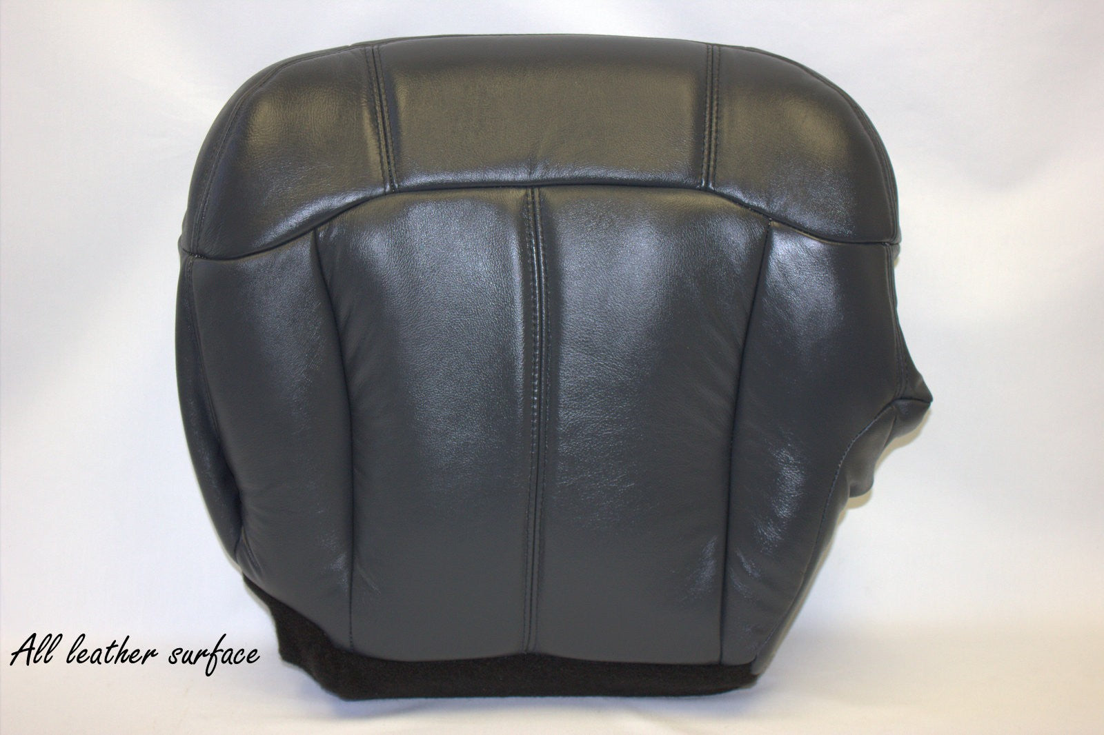 2001 2002 GMC Sierra 1500 2500 3500 Driver Bottom Leather Seat Cover Gray Black