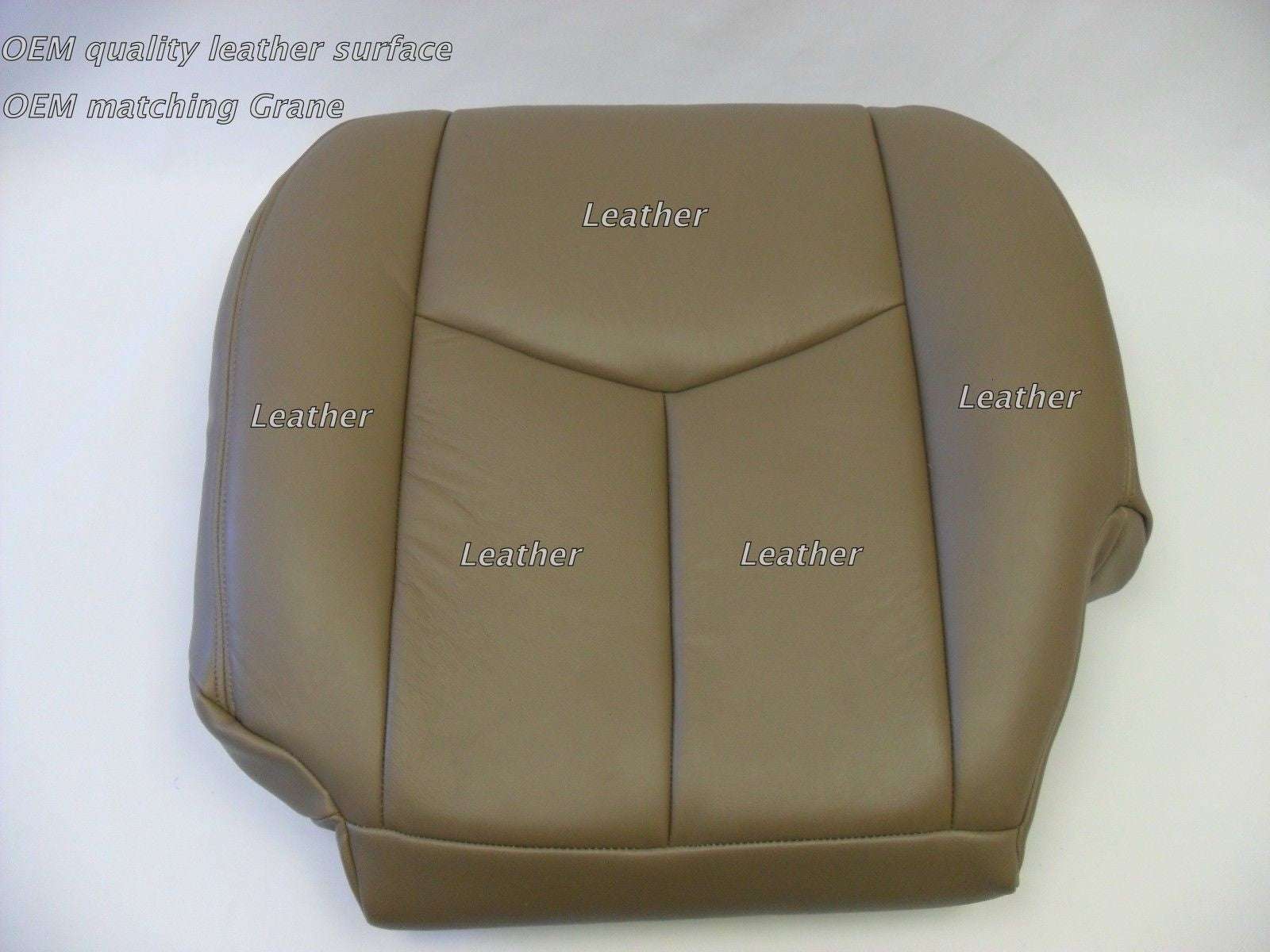 2003-2006 Chevy Silverado Driver Top Lean Back & Bottom Leather Seat Neutral Tan
