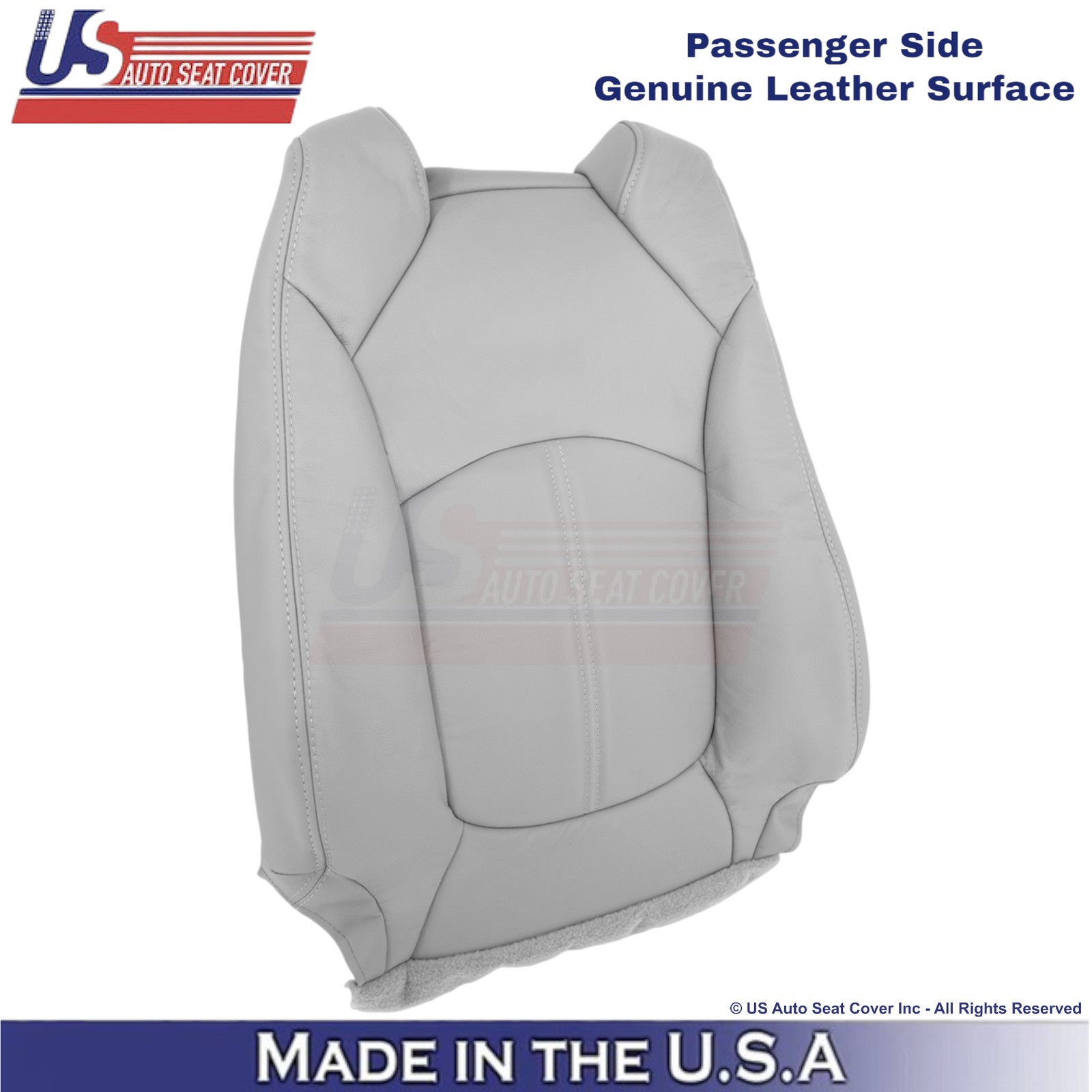 2013-2016 Fits GMC Acadia Genuine Leather Passenger Top Seat Cover Lt. Titanium