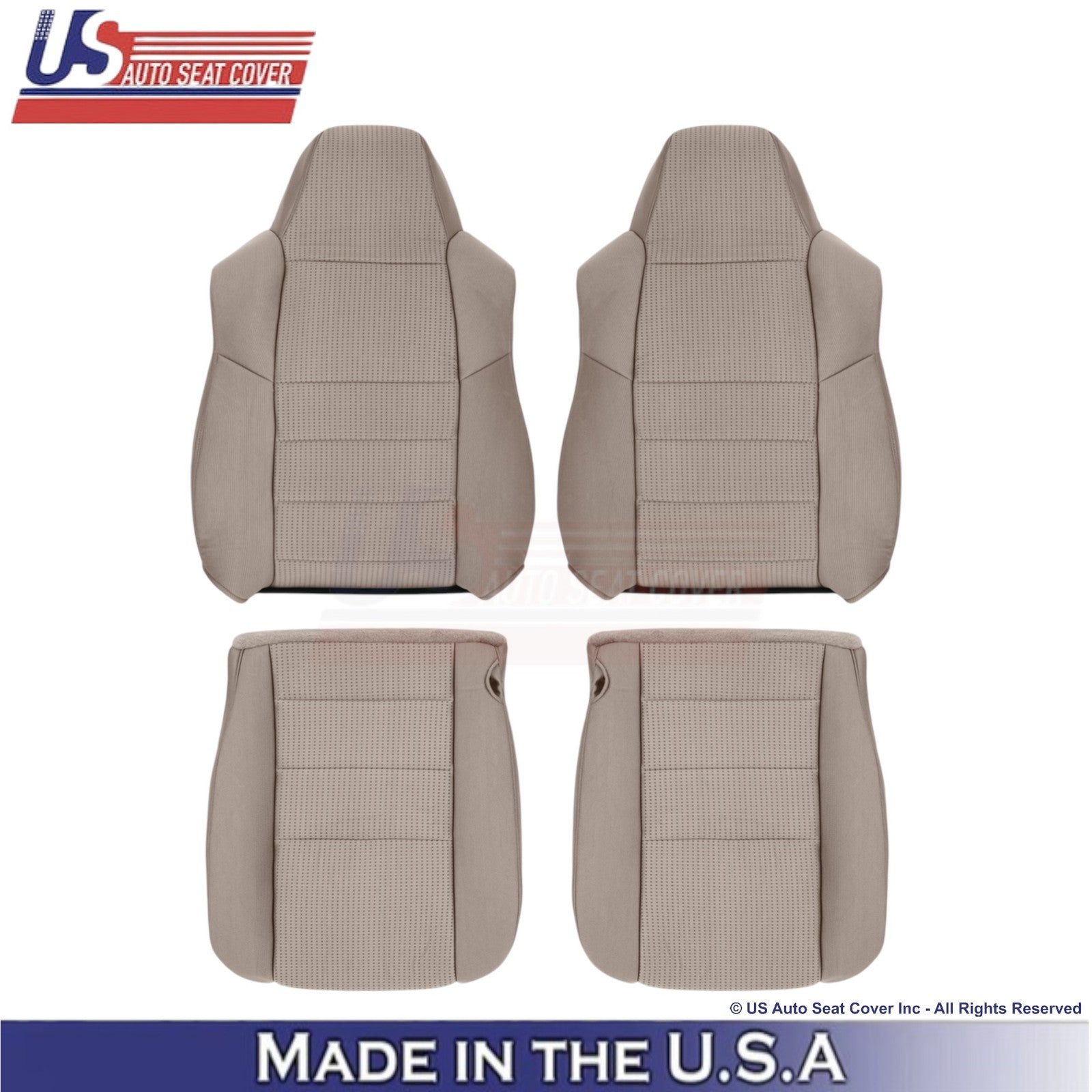 2008-2010 Fits Ford F-250 XLT Cloth Front Replacement Seat Covers Camel Tan