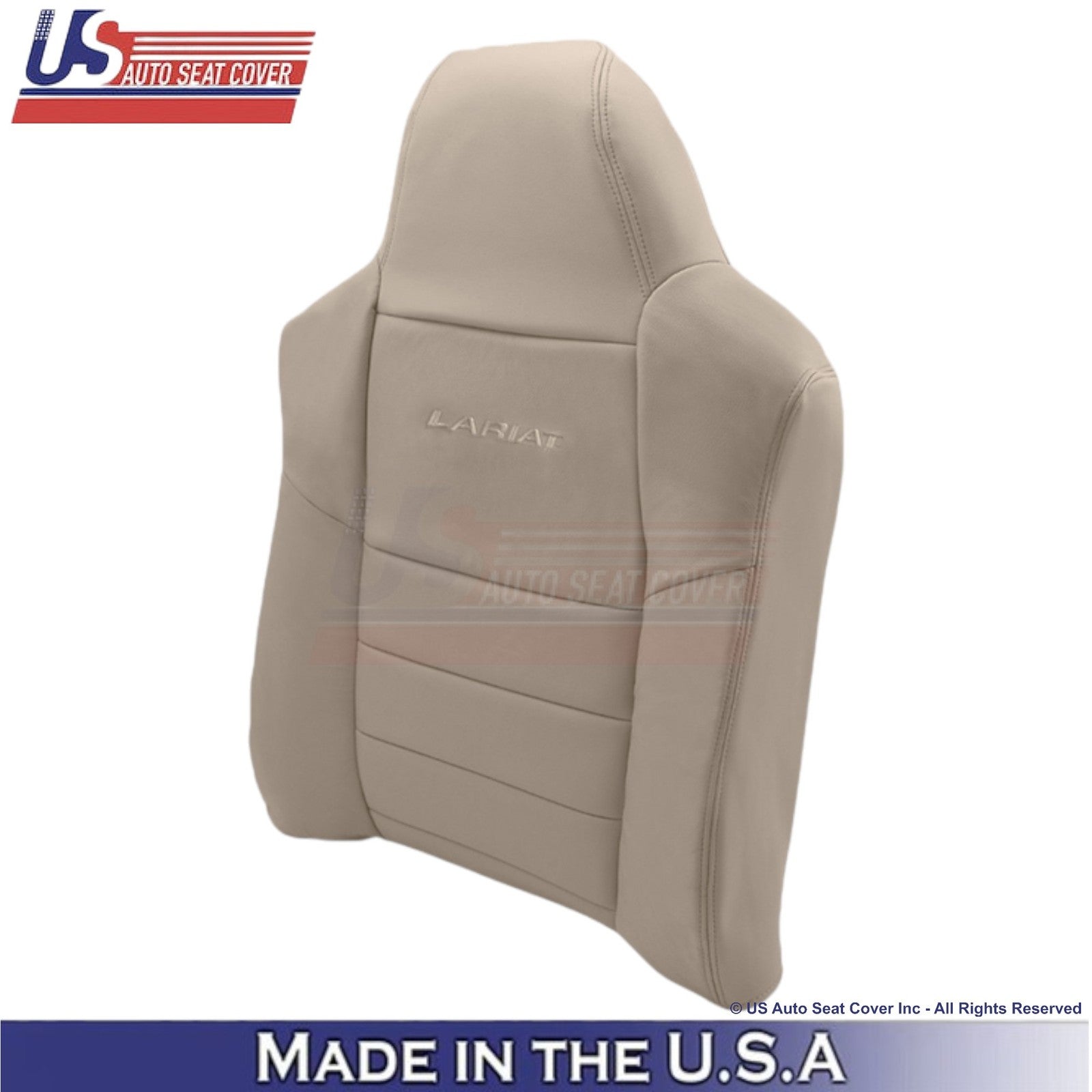 2003-2004 Fits Ford F250 F350 Lariat Leather Front Driver Replacement Covers Tan