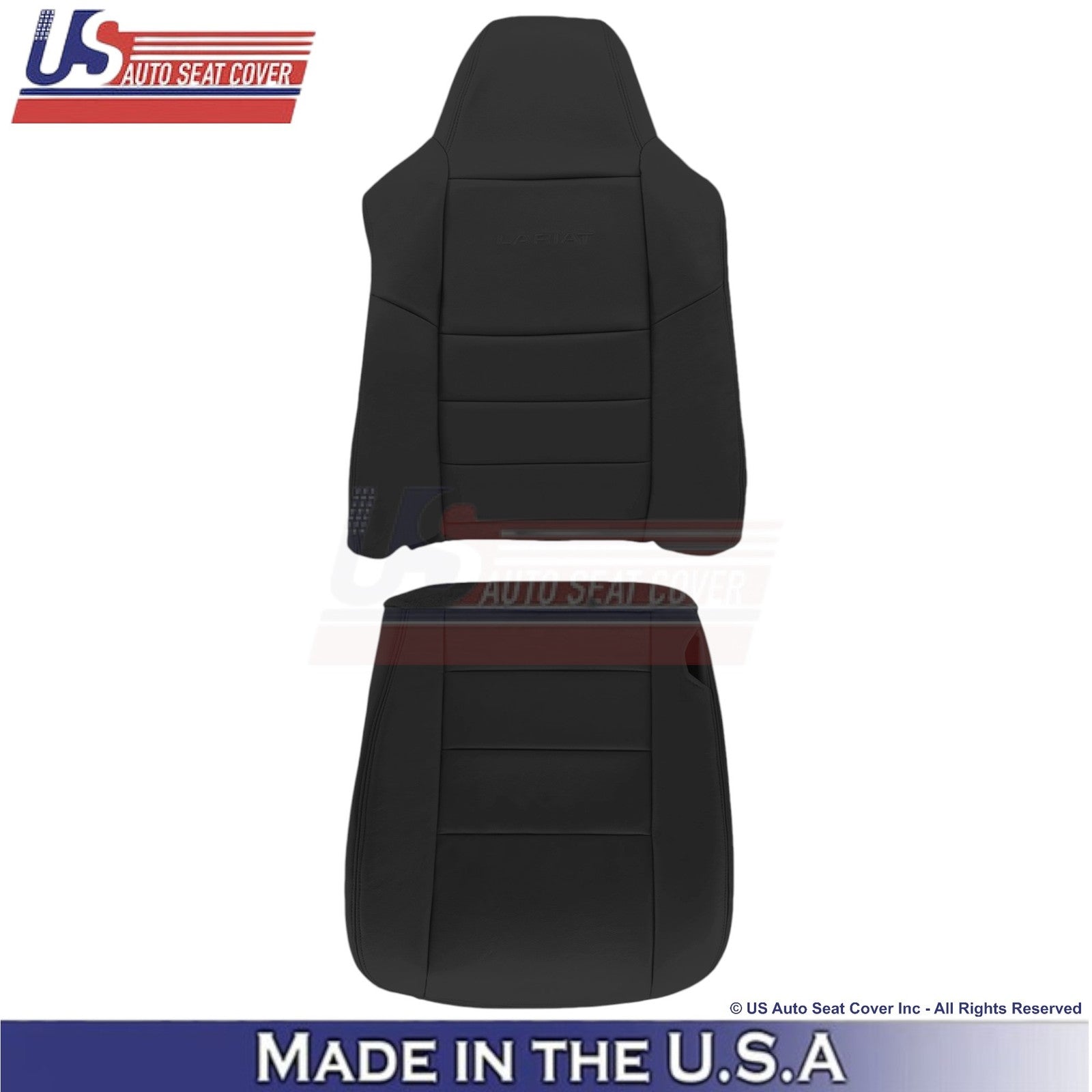 2004-2007 Fits Ford F250 F350 Lariat Leatherette Front OEM Seat Covers Black