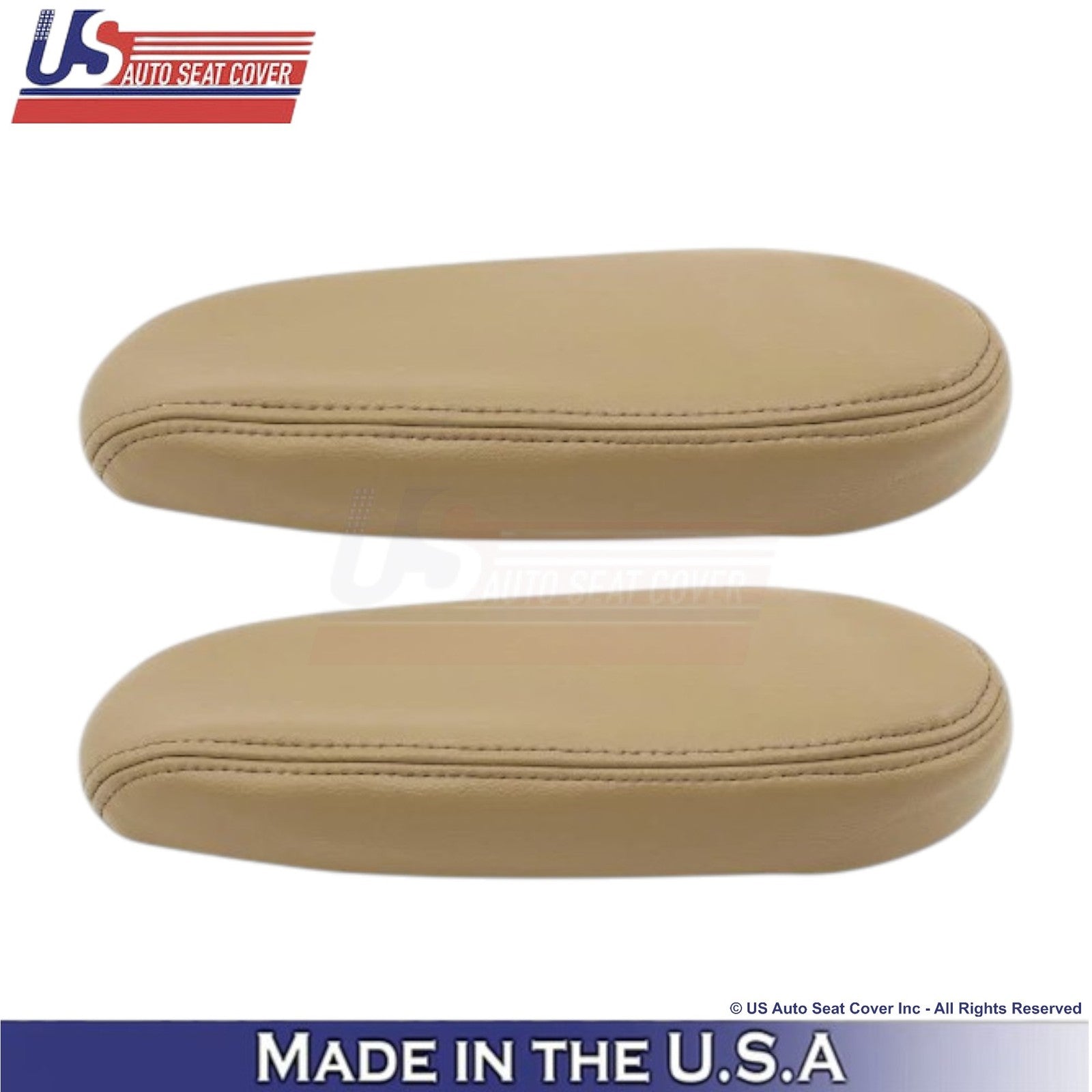 2000-2001 For Ford Excursion Leatherette Front Armrest Covers Medium Parchment
