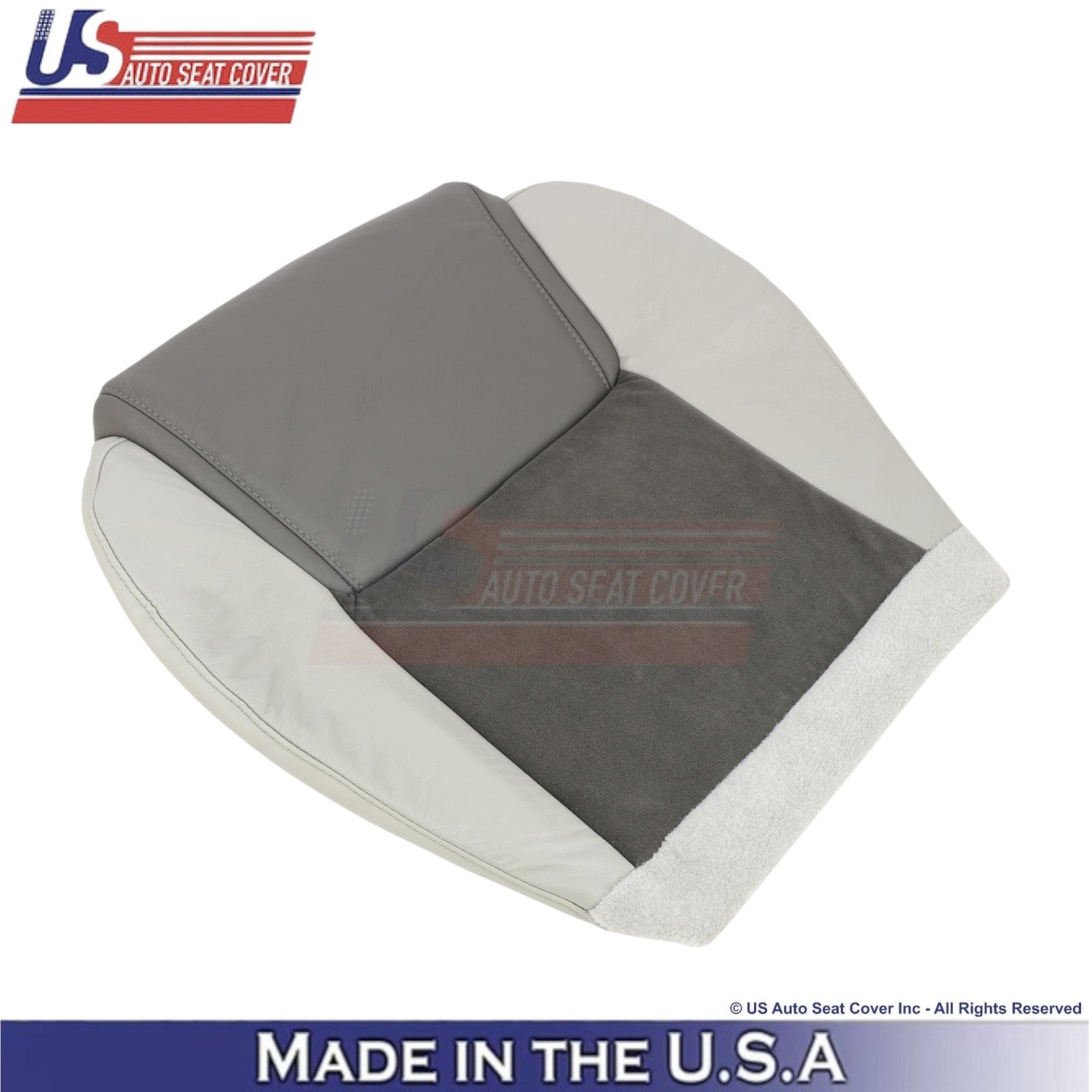 2006-2010 Fits Jeep Commander Leather & Suede Passenger Bottom Cover 2-Tone Gray