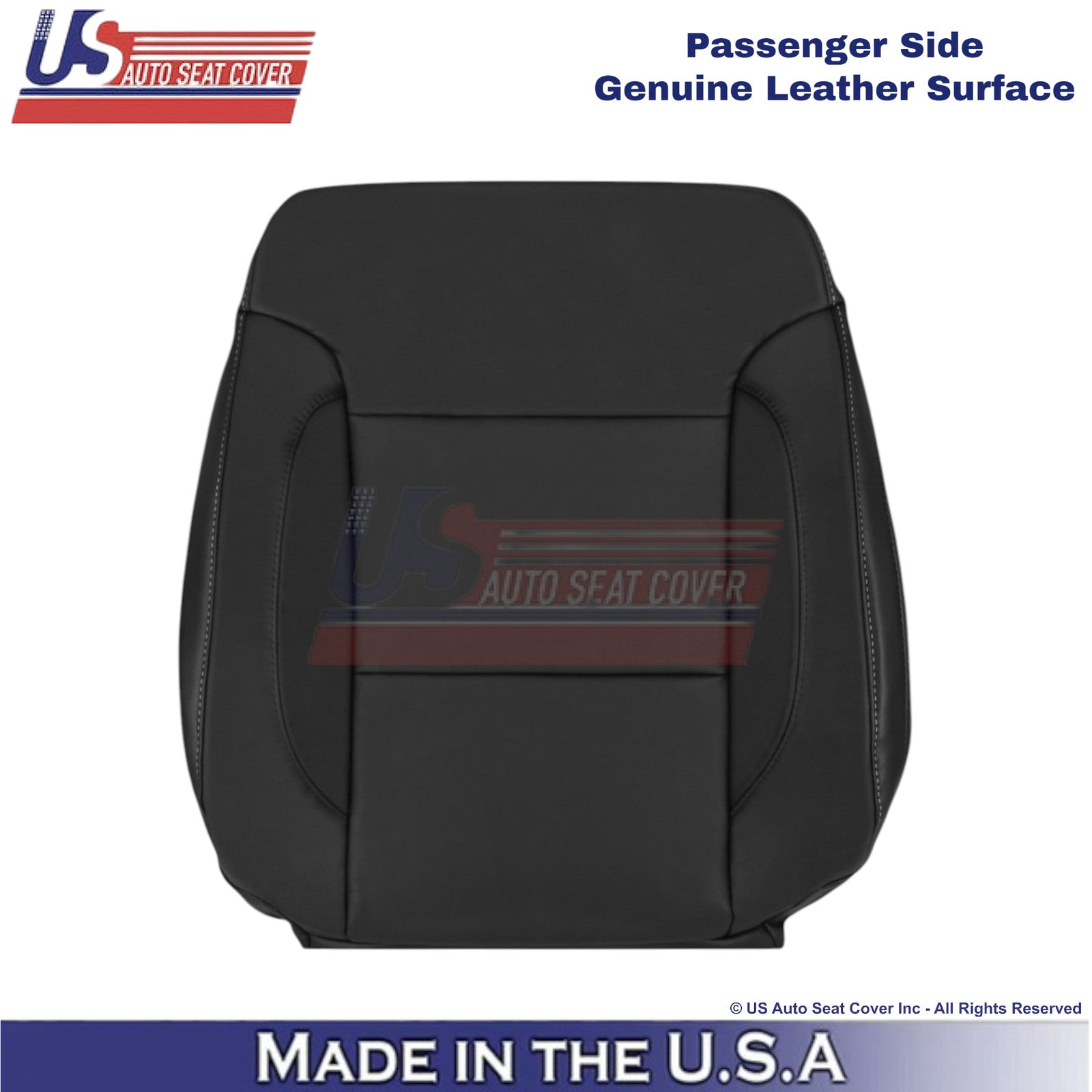 2014-2019 For Chevy Silverado 1500 LT Genuine Leather Passenger Top Cover Black
