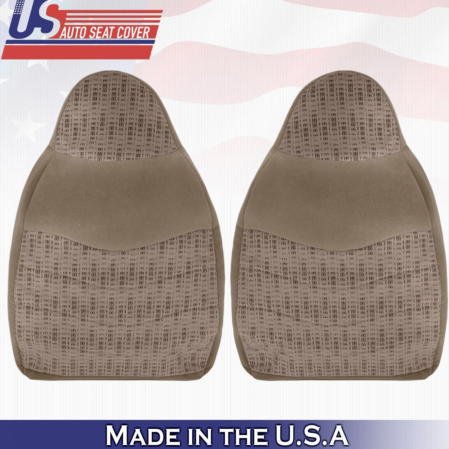 1999 For Ford F250 F350 XLT Driver & Passenger 2x Top Cloth Seat Covers Tan