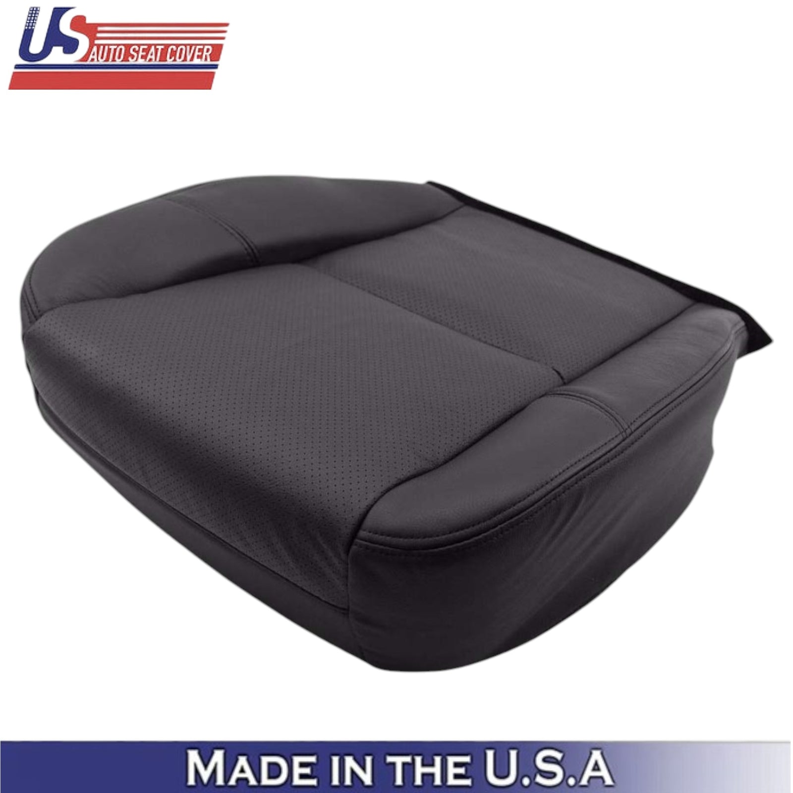 2007-2014 For Cadillac Escalade Genuine Leather Front Seat Covers Ebony (Black)