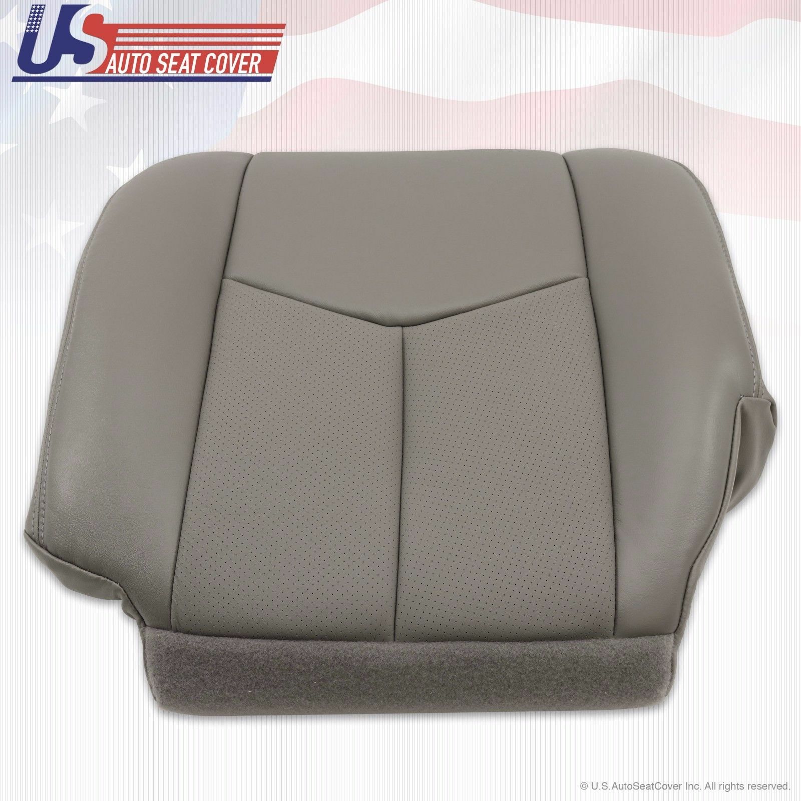 2003 - 2006 Cadillac Escalade Driver & Passenger Bottom Leather Seat Cover Gray