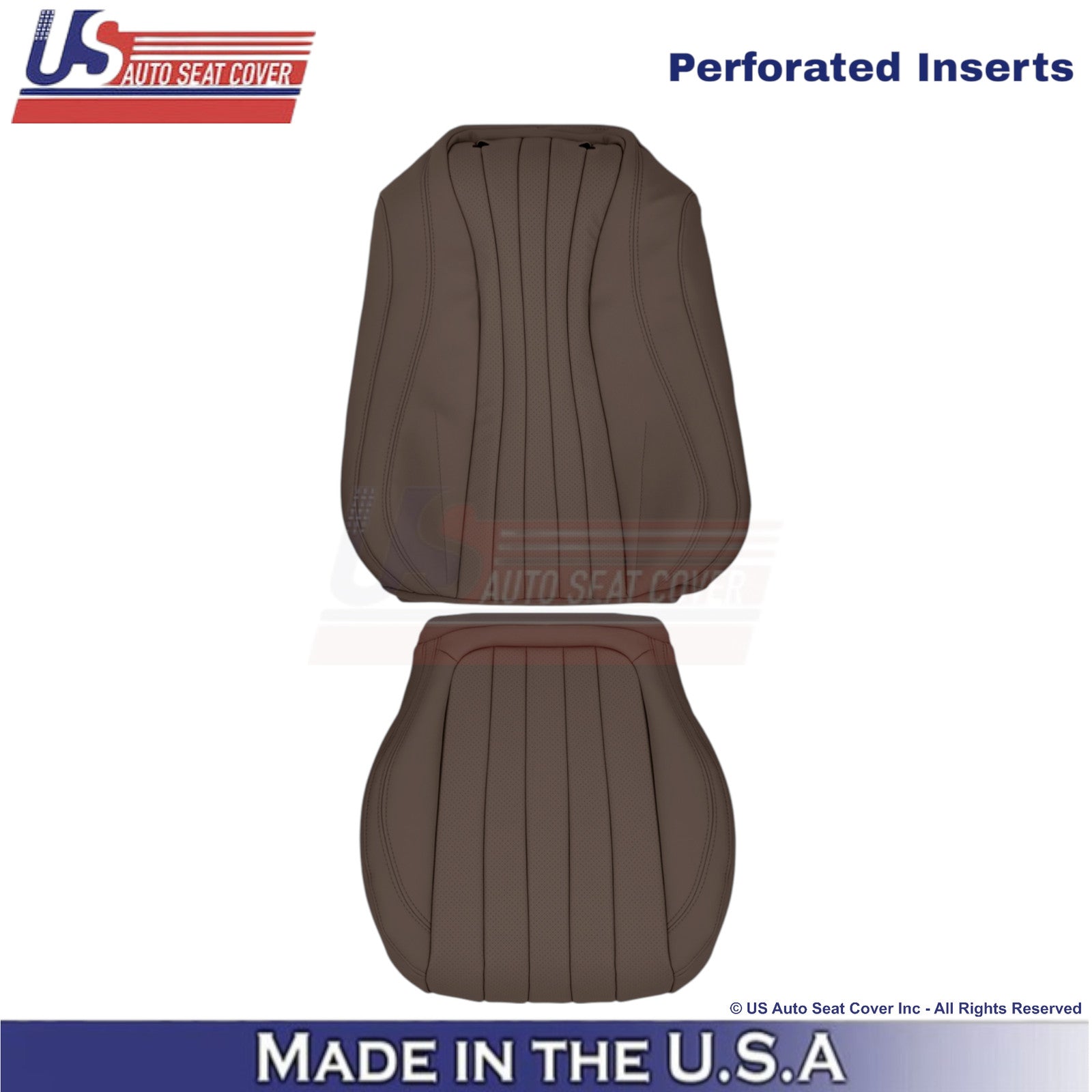 2017-2023 Fits Mercedes Benz E-Class Leather Front Driver Seat Covers Nut Brown