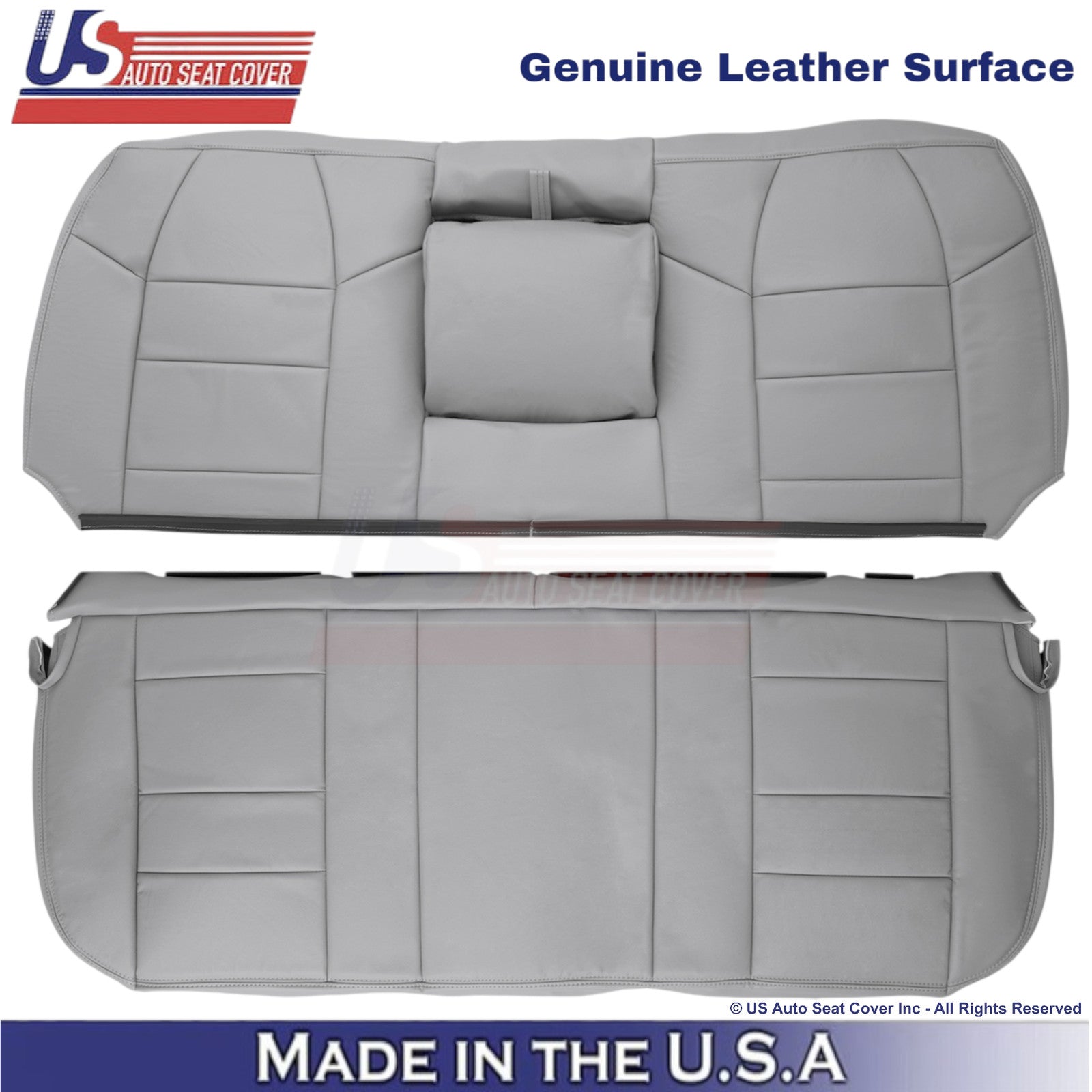 2003-2007 For Ford F250 F350 Lariat Genuine Leather Rear Bench Seat Covers Gray