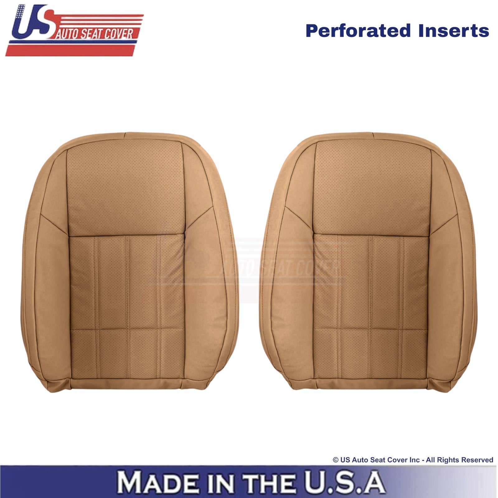 2016-2018 Fits Lexus ES 350 Leather Perf. Front Top Replacement Covers Flaxen